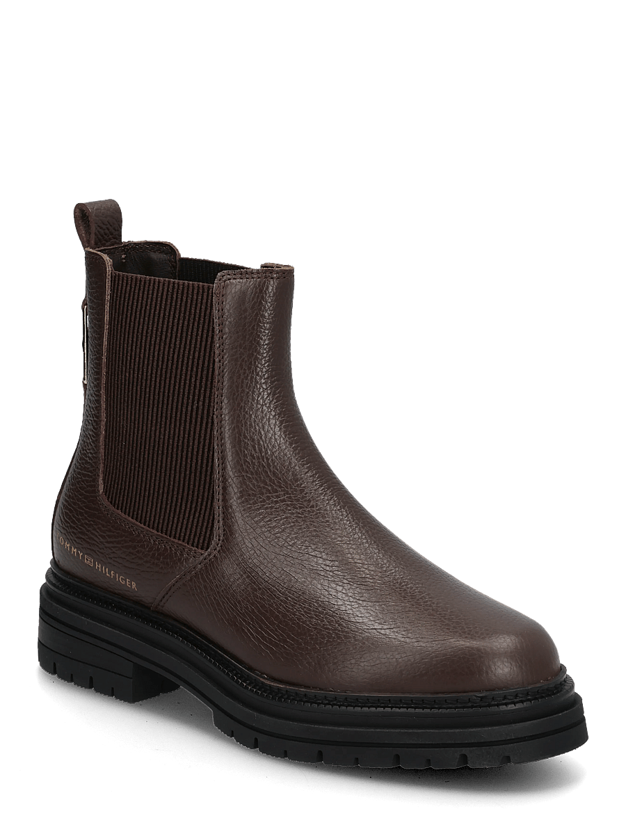 Tommy Hilfiger - TH EMBOSS GRAIN LEATHER CHELSEA - chelsea boots - cocoa - 0