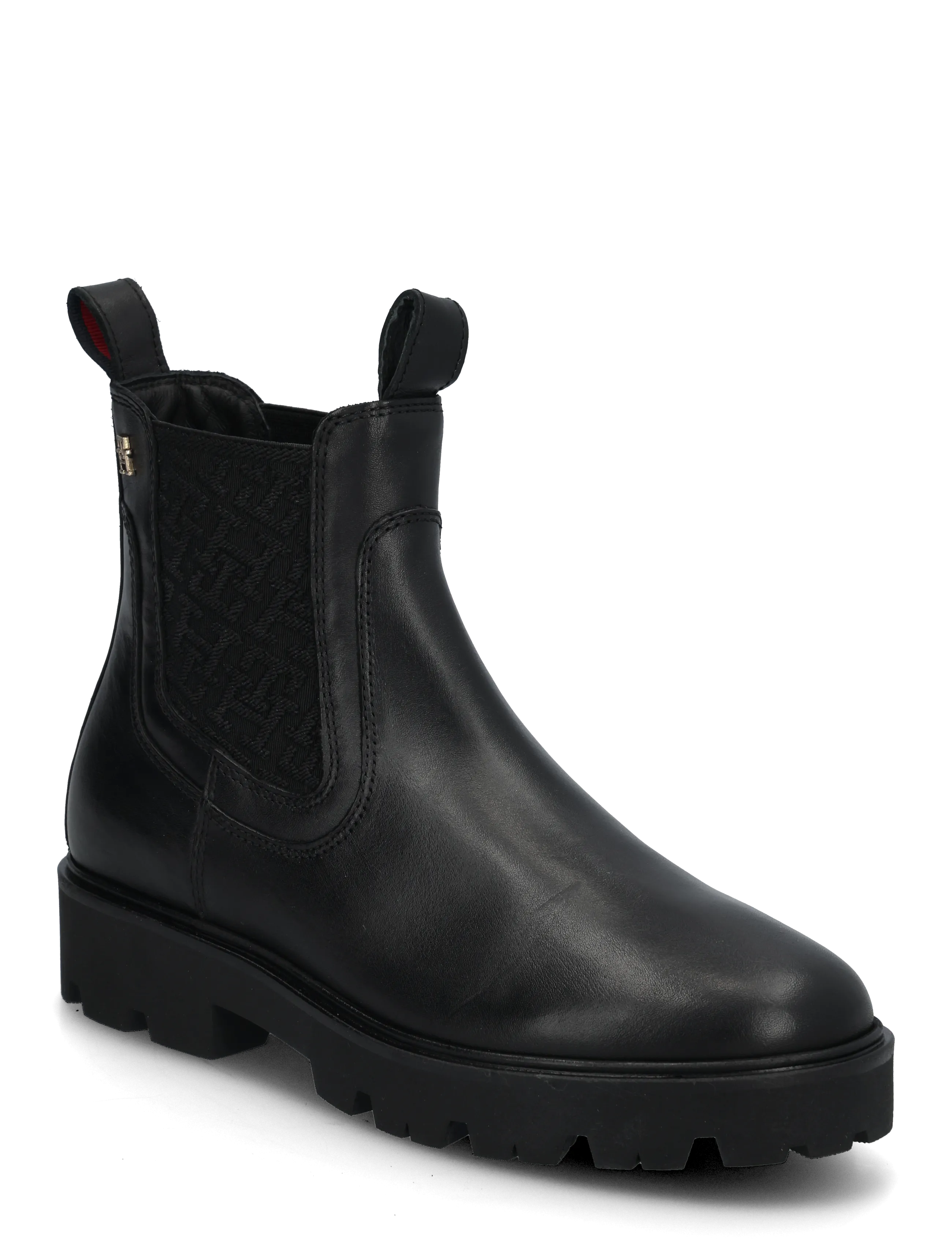 Tommy Hilfiger TH MONOGRAM LEATHER CHELSEA BOOT - Schuhe - BLACK / black