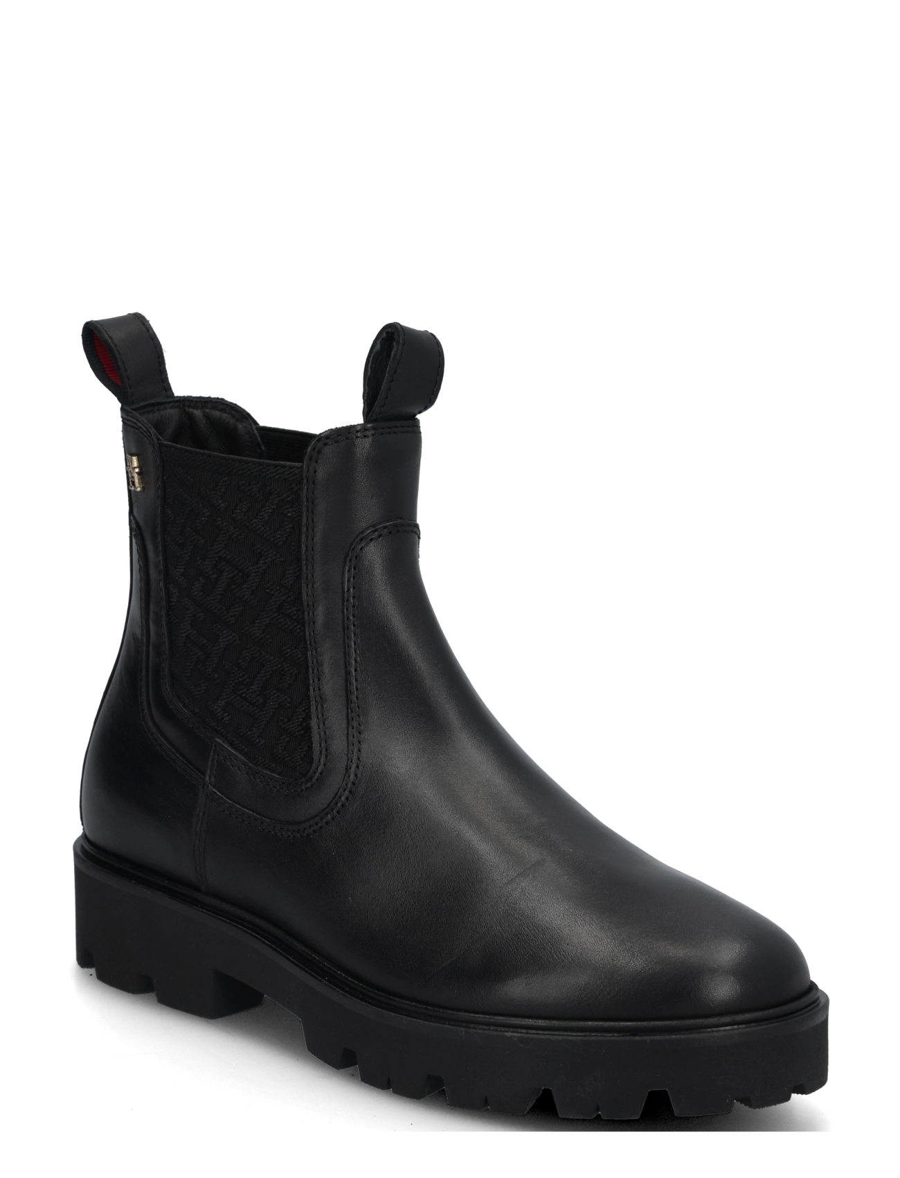 Tommy Hilfiger TH MONOGRAM LEATHER CHELSEA BOOT - Jalanõud - BLACK / black