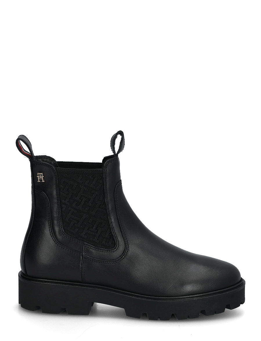 Tommy Hilfiger - TH MONOGRAM LEATHER CHELSEA BOOT - chelsea boots - black - 2