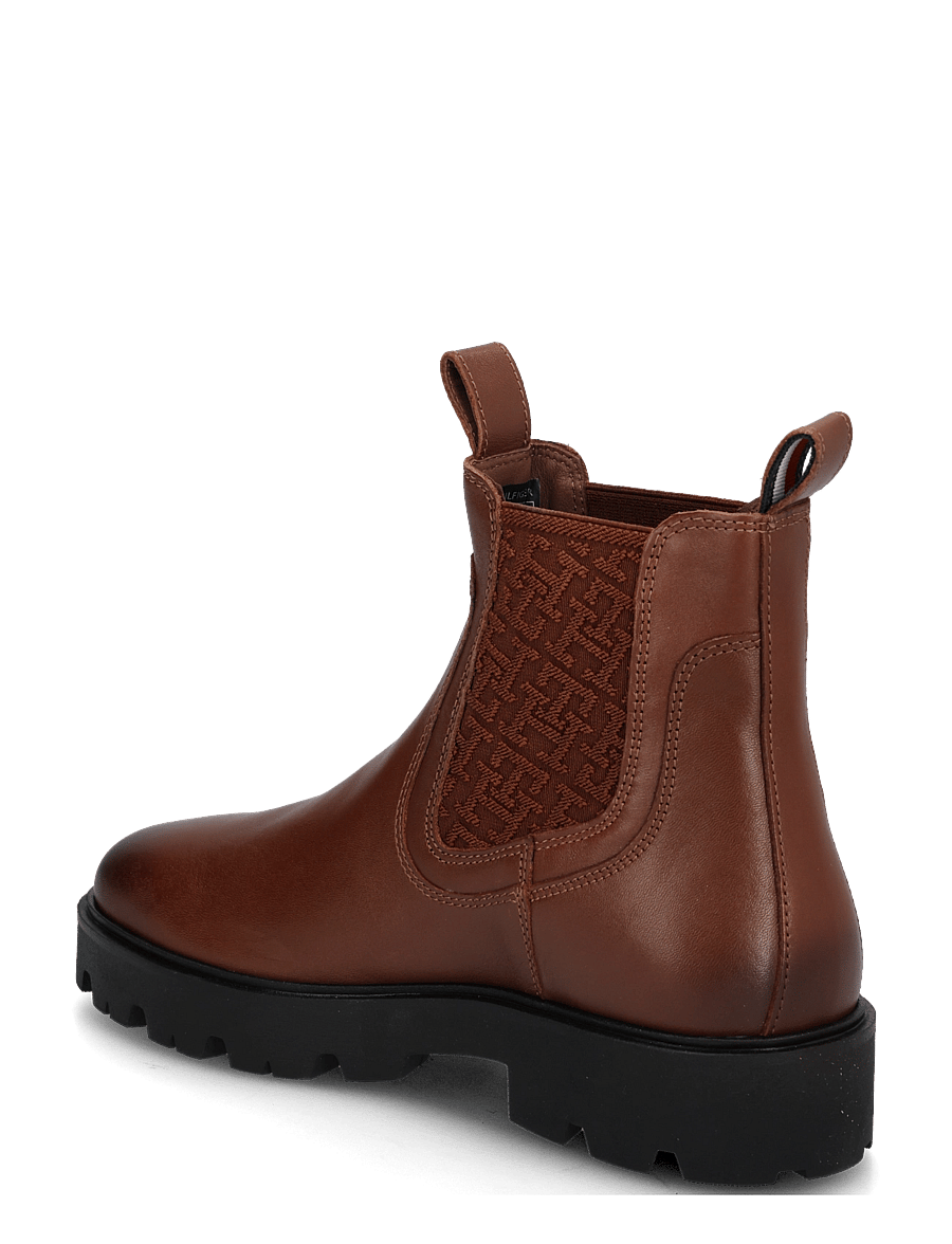 Tommy Hilfiger - TH MONOGRAM LEATHER CHELSEA BOOT - chelsea boots - winter cognac - 1