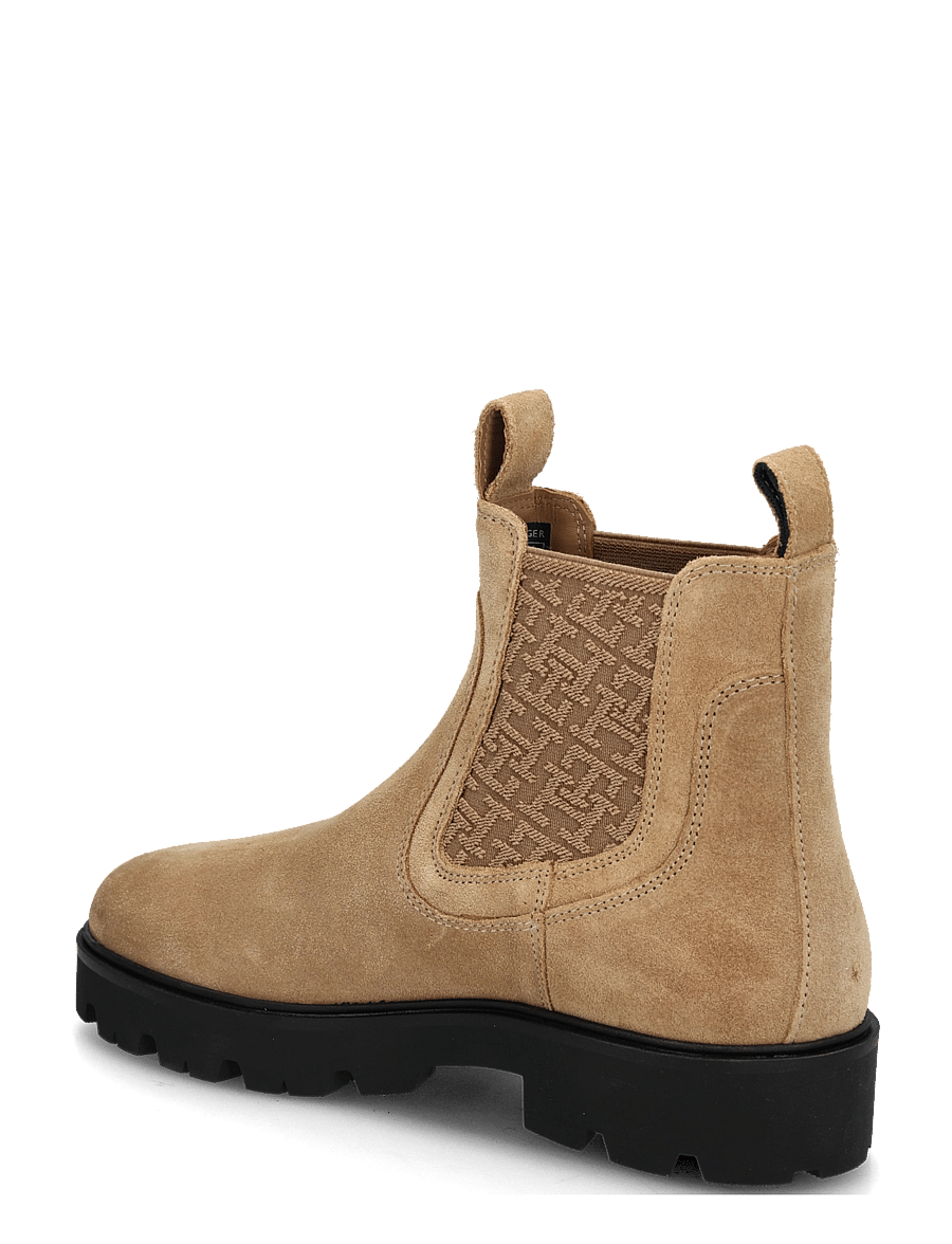 Tommy Hilfiger - TH MONOGRAM SUEDE CHELSEA BOOT - chelsea-saapad - safari canvas - 1