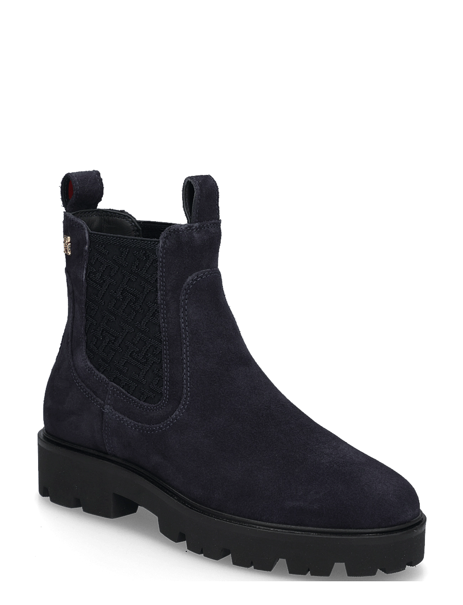 Tommy Hilfiger - TH MONOGRAM SUEDE CHELSEA BOOT - chelsea-saapad - space blue - 0