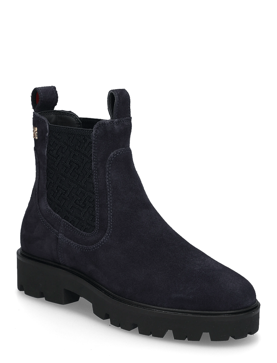 Tommy Hilfiger - TH MONOGRAM SUEDE CHELSEA BOOT - chelsea boots - space blue - 0