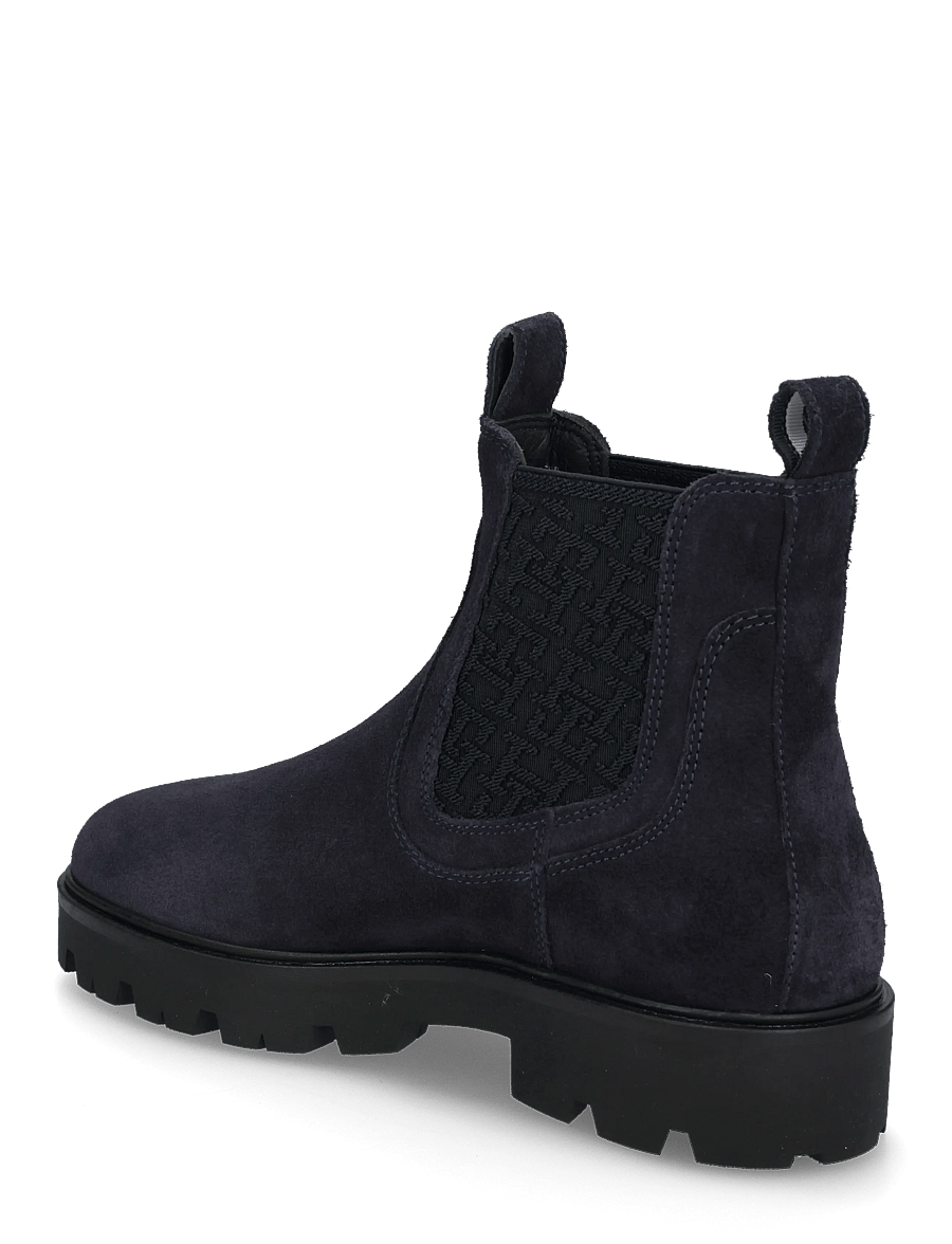 Tommy Hilfiger - TH MONOGRAM SUEDE CHELSEA BOOT - chelsea boots - space blue - 1