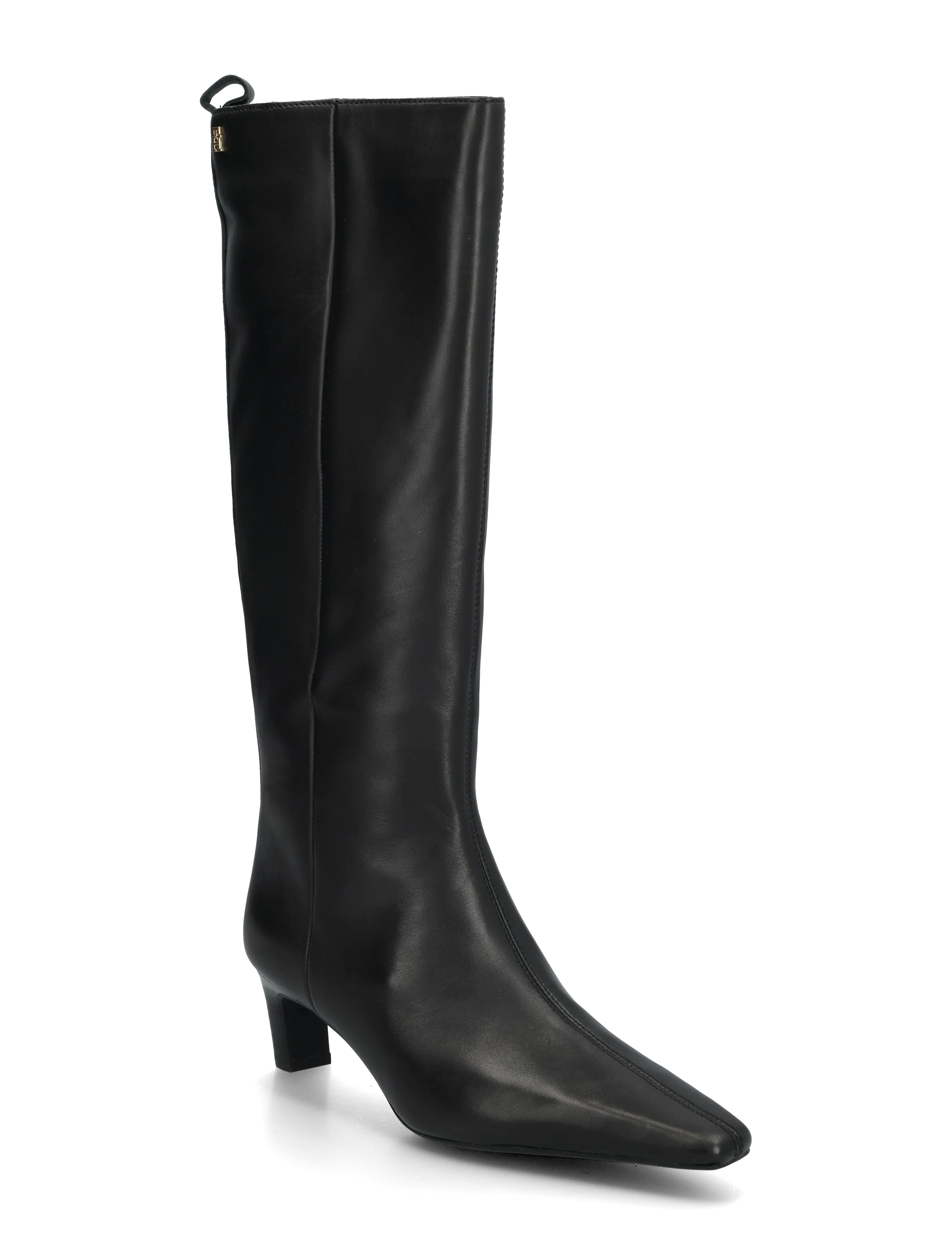 Tommy Hilfiger KITTEN HEEL LEATHER HIGH BOOT - Hohe Stiefel - BLACK / black