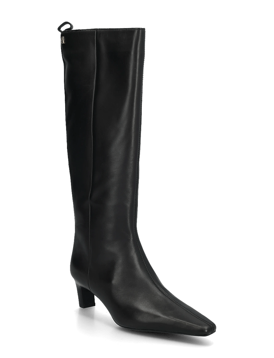 Tommy Hilfiger - KITTEN HEEL LEATHER HIGH BOOT - knee high boots - black - 0