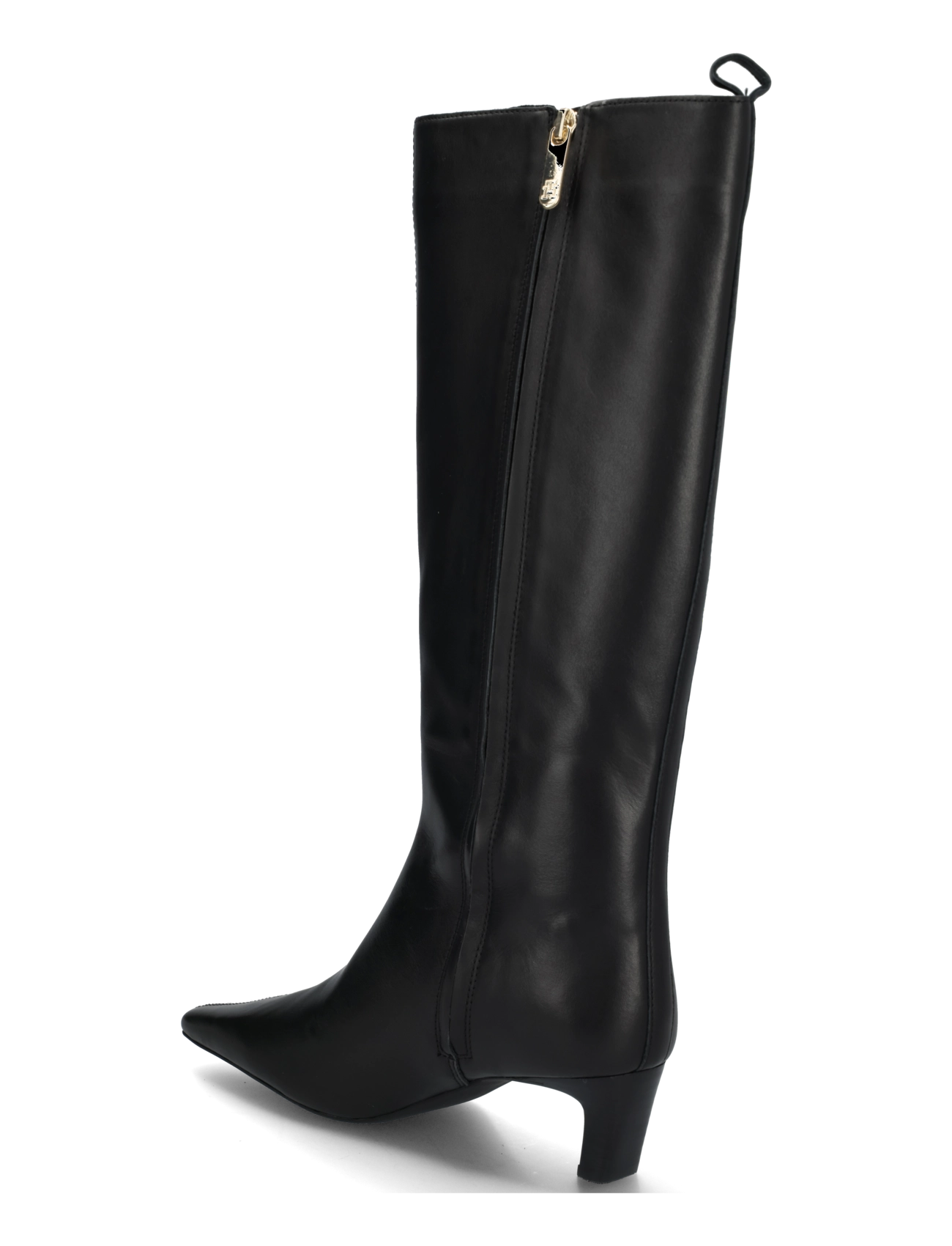Tommy Hilfiger - KITTEN HEEL LEATHER HIGH BOOT - knee high boots - black - 1