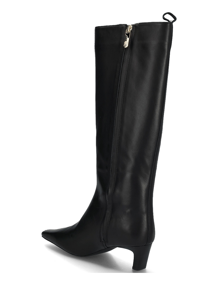 Tommy Hilfiger - KITTEN HEEL LEATHER HIGH BOOT - langskaftede støvler - black - 1