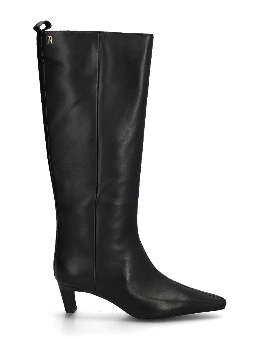 Tommy Hilfiger - KITTEN HEEL LEATHER HIGH BOOT - knee high boots - black - 2