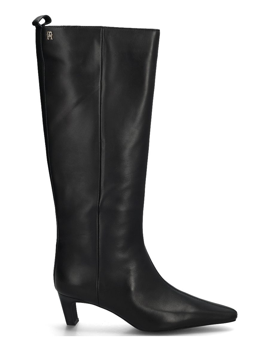 Tommy Hilfiger - KITTEN HEEL LEATHER HIGH BOOT - langskaftede støvler - black - 2