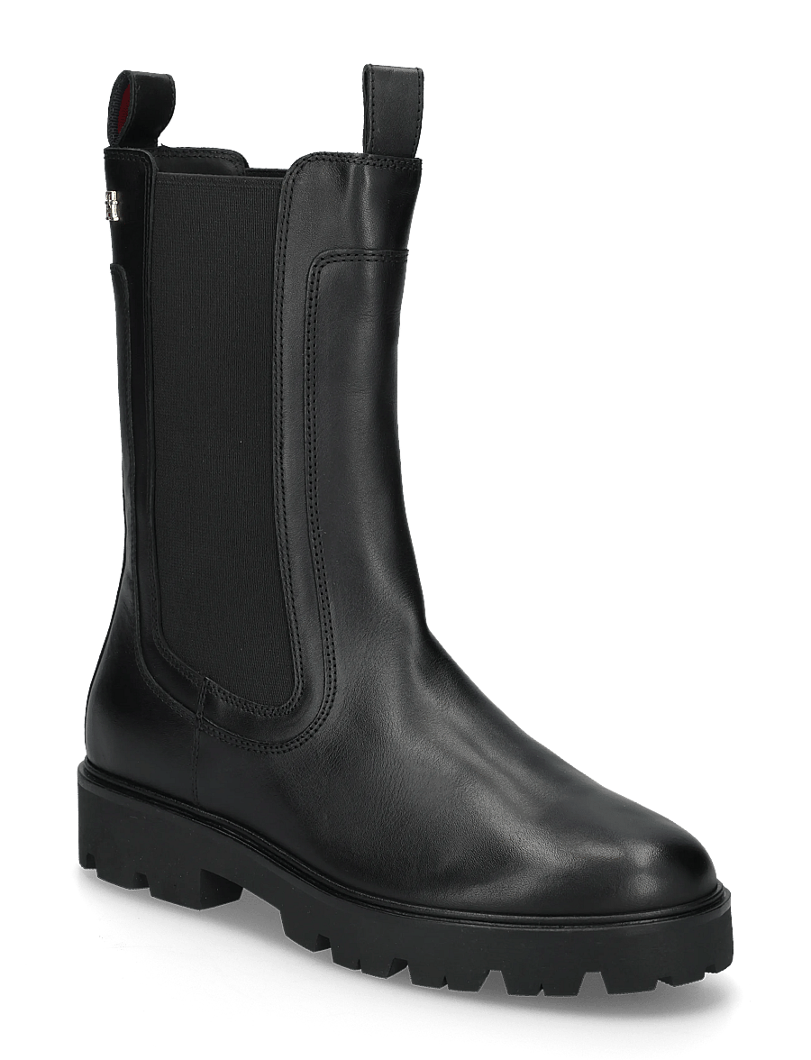 Tommy Hilfiger - TH STUD LEATHER HIGH CHELSEA - chelsea boots - black - 0