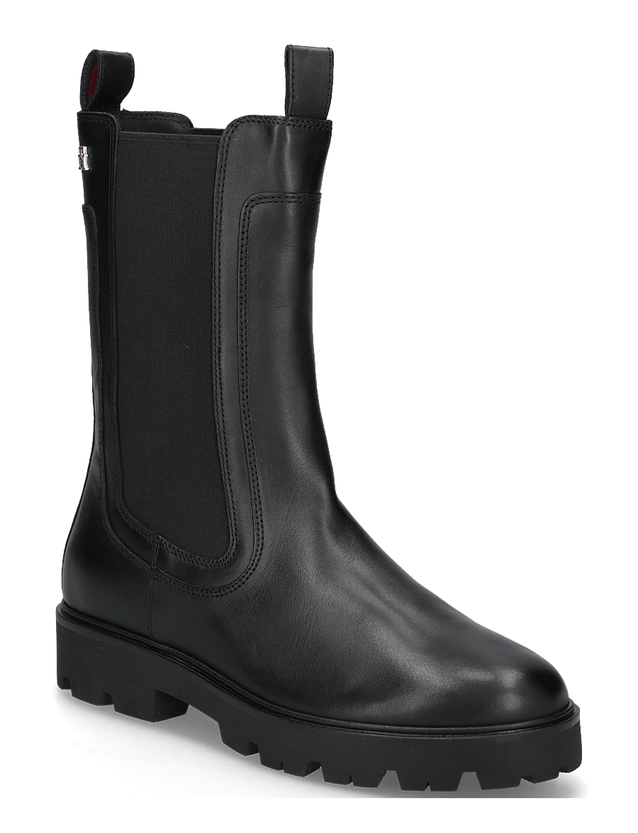 Tommy Hilfiger - TH STUD LEATHER HIGH CHELSEA - chelsea boots - black - 0