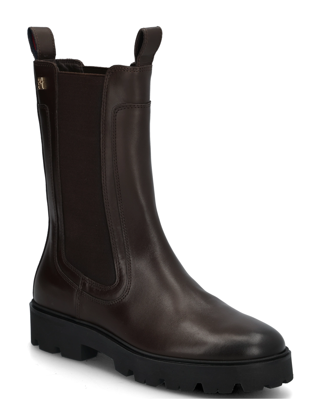 Tommy Hilfiger TH STUD LEATHER HIGH CHELSEA - Jalanõud - COCOA / brown