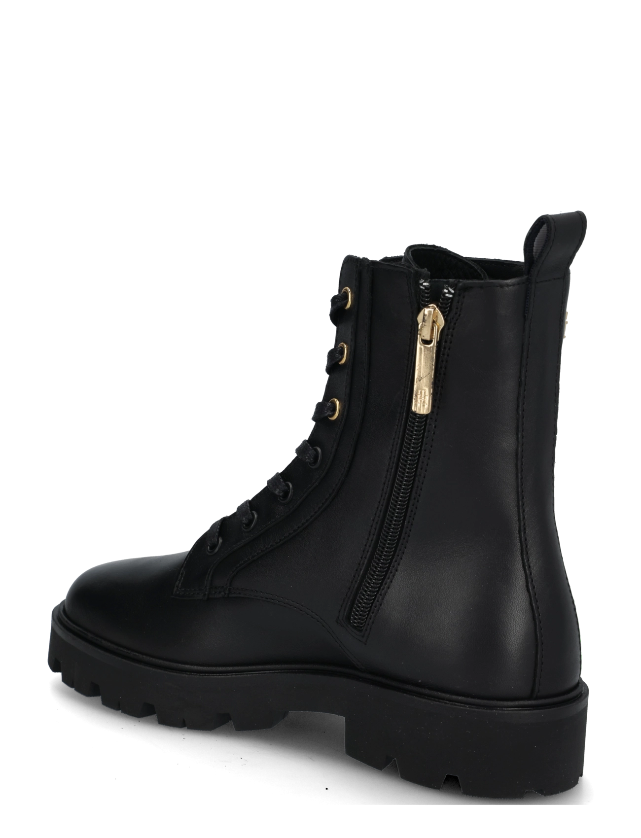 Tommy Hilfiger - TH STUD LEATHER LACE-UP BOOT - black - 1