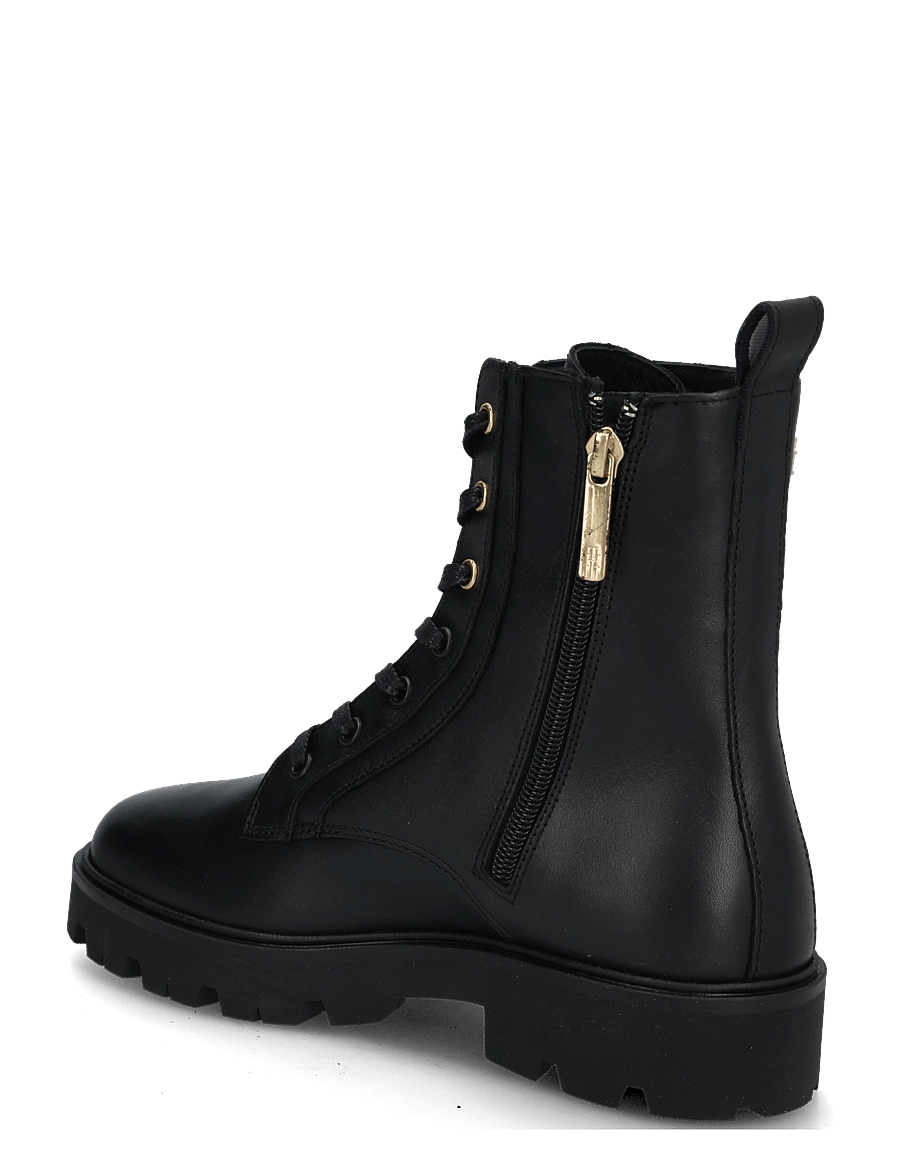 Tommy Hilfiger - TH STUD LEATHER LACE-UP BOOT - snørestøvler - black - 1