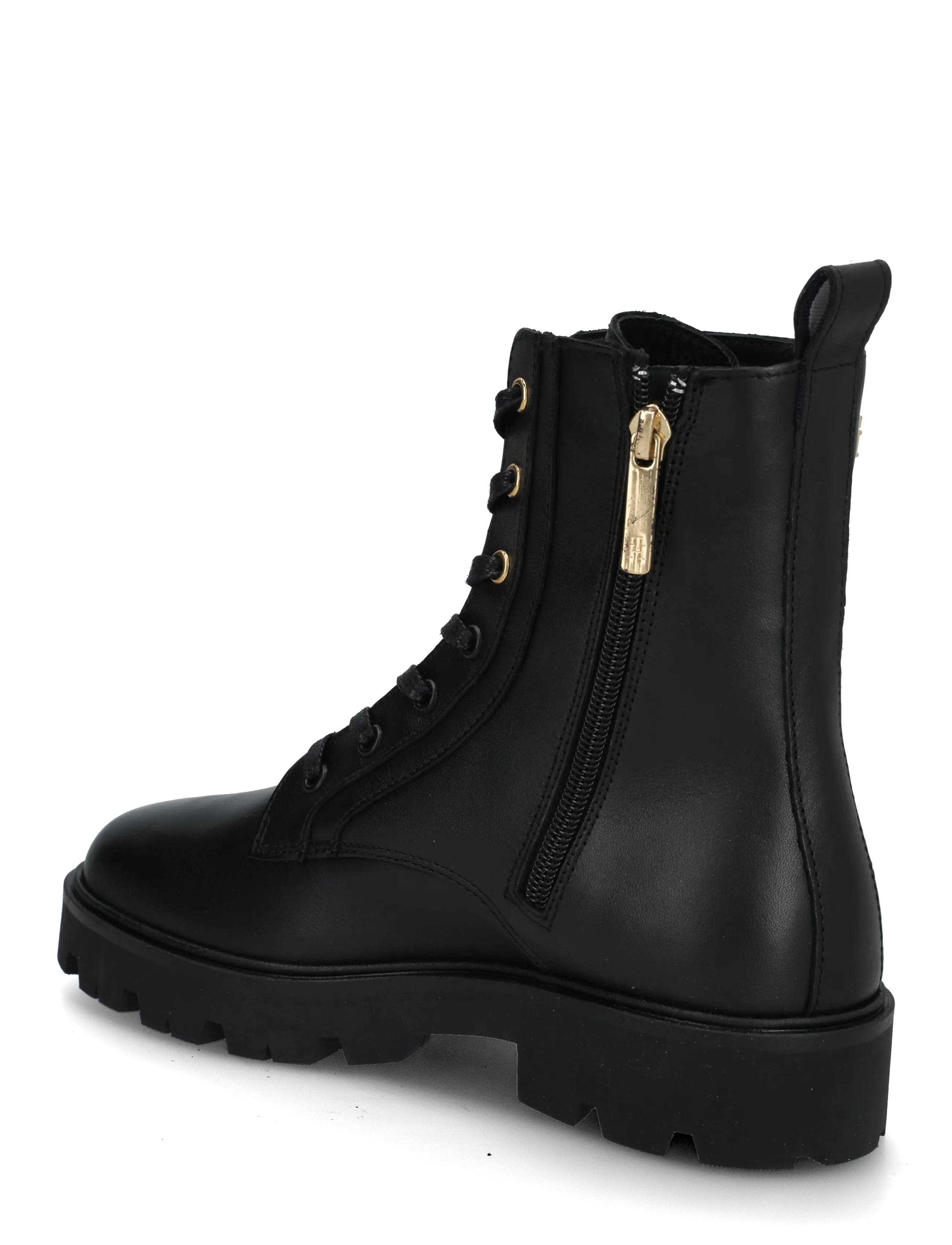Tommy Hilfiger - TH STUD LEATHER LACE-UP BOOT - snørestøvler - black - 1