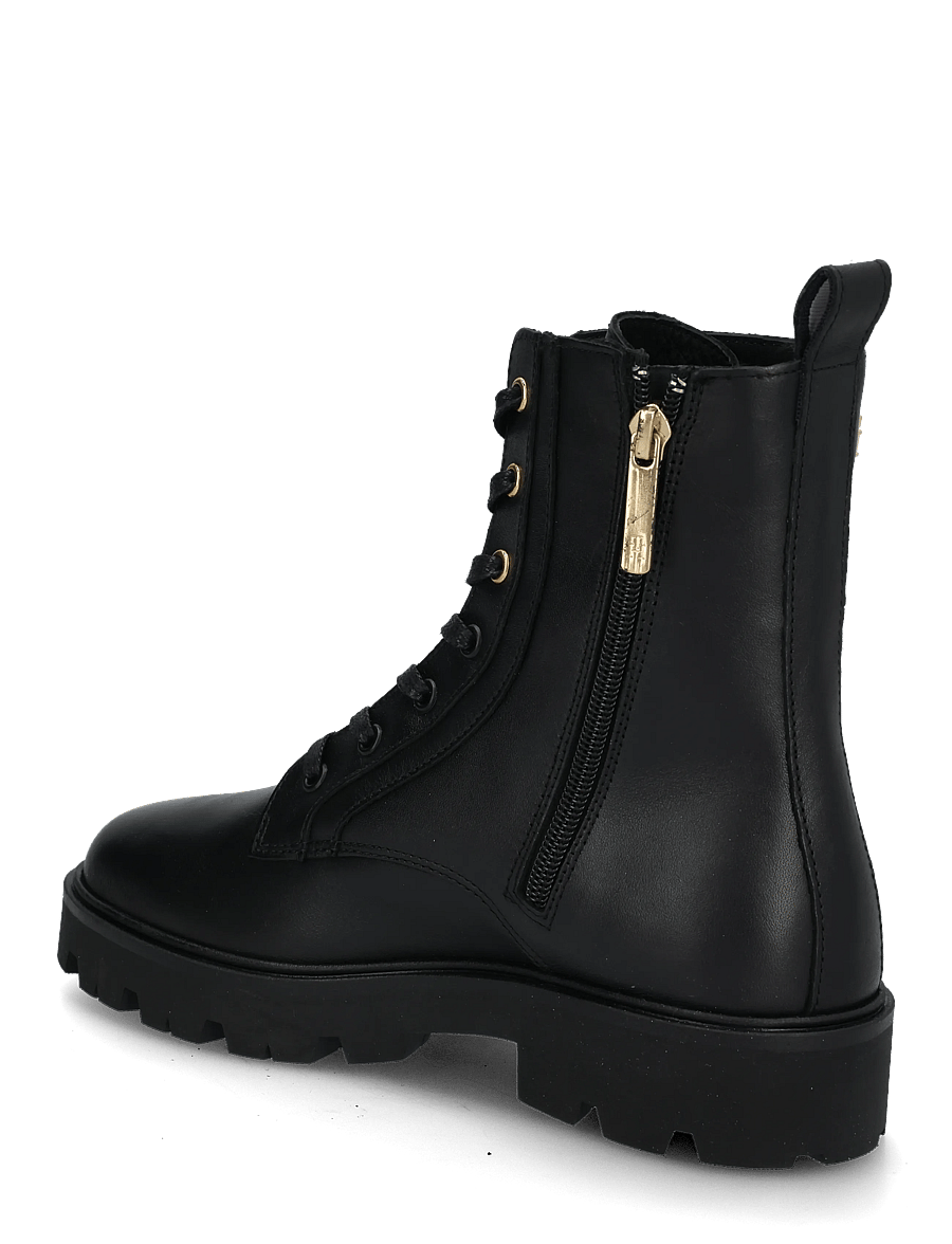 Tommy Hilfiger - TH STUD LEATHER LACE-UP BOOT - snørestøvler - black - 1