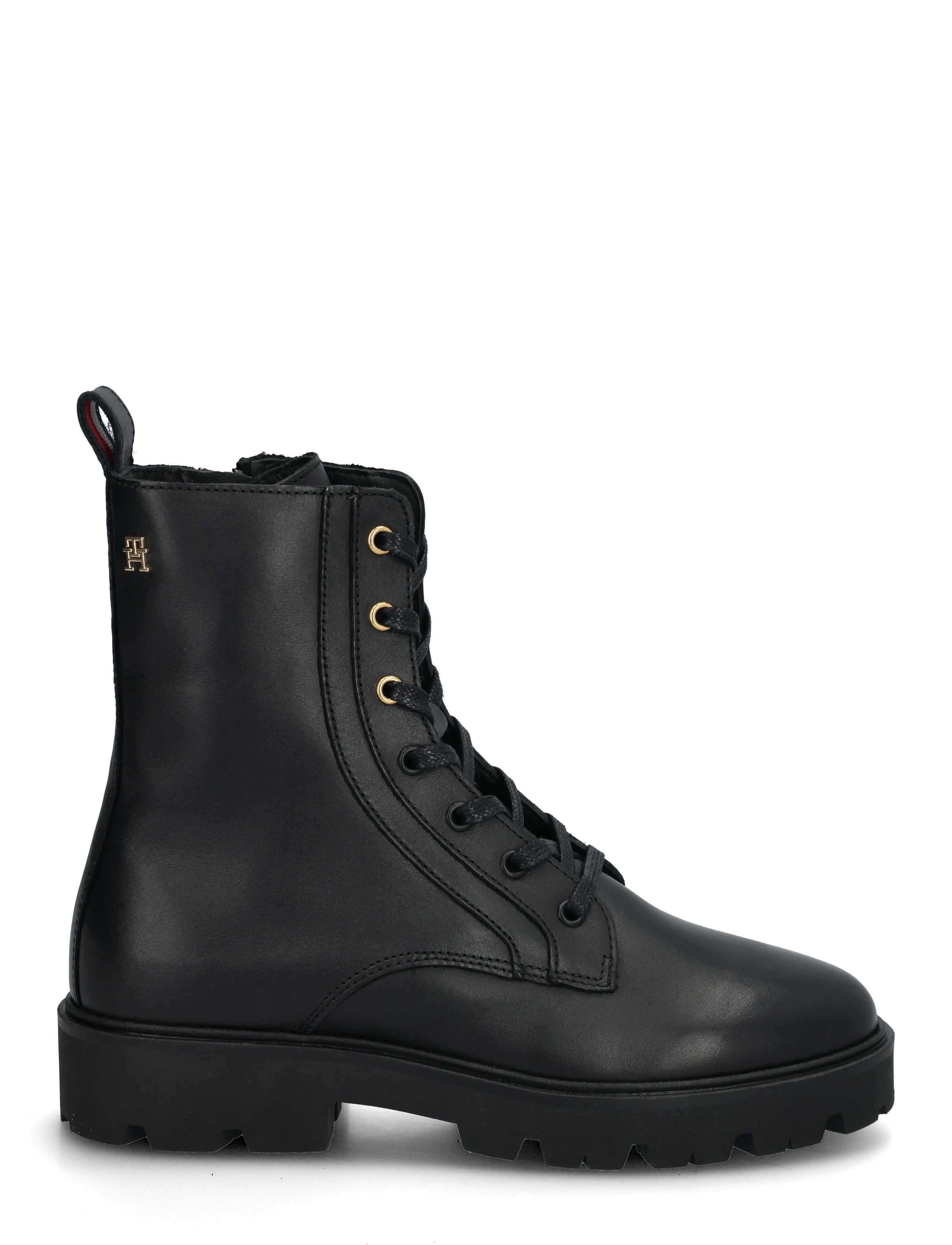 Tommy Hilfiger - TH STUD LEATHER LACE-UP BOOT - snørestøvler - black - 2