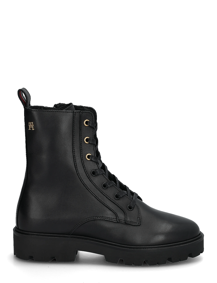 Tommy Hilfiger - TH STUD LEATHER LACE-UP BOOT - snørestøvler - black - 2