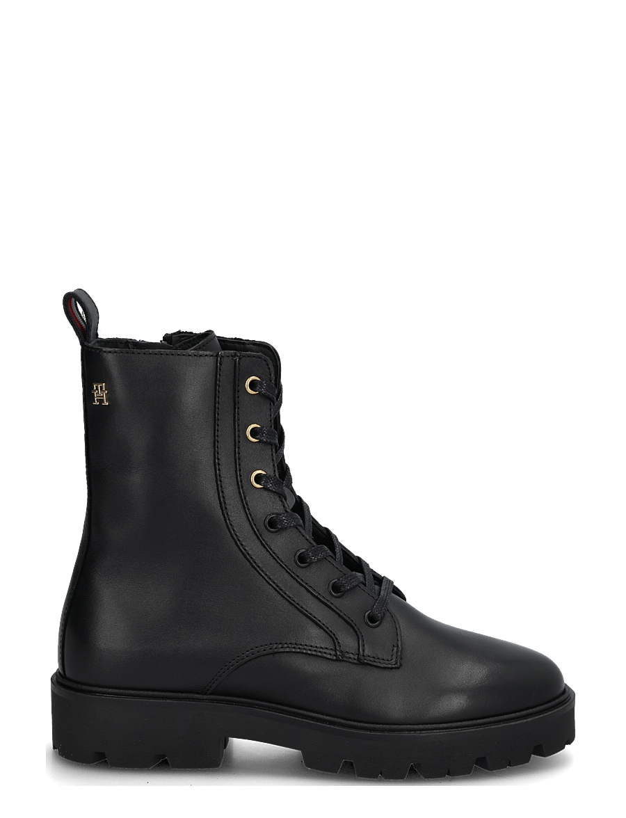 Tommy Hilfiger - TH STUD LEATHER LACE-UP BOOT - snørestøvler - black - 2