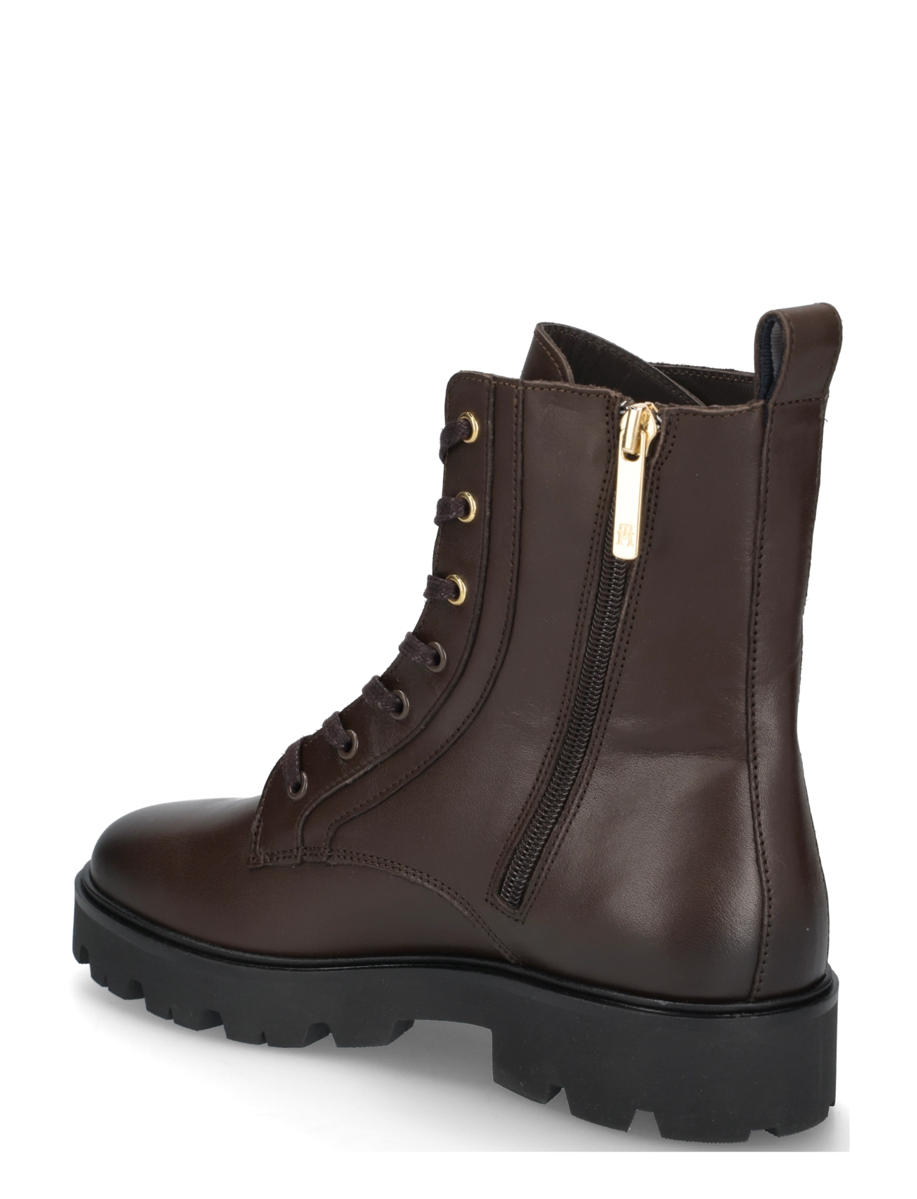 Tommy Hilfiger - TH STUD LEATHER LACE-UP BOOT - laced boots - cocoa - 1