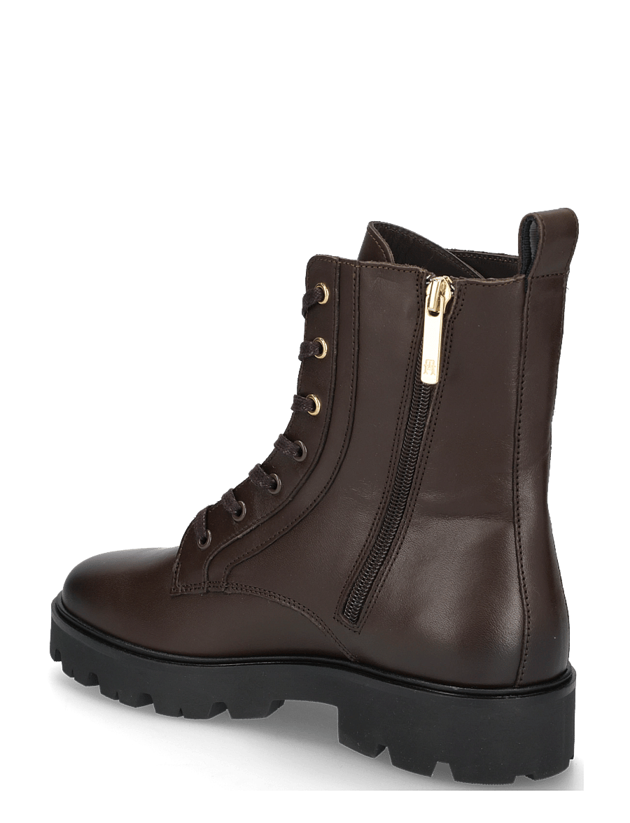 Tommy Hilfiger - TH STUD LEATHER LACE-UP BOOT - laced boots - cocoa - 1