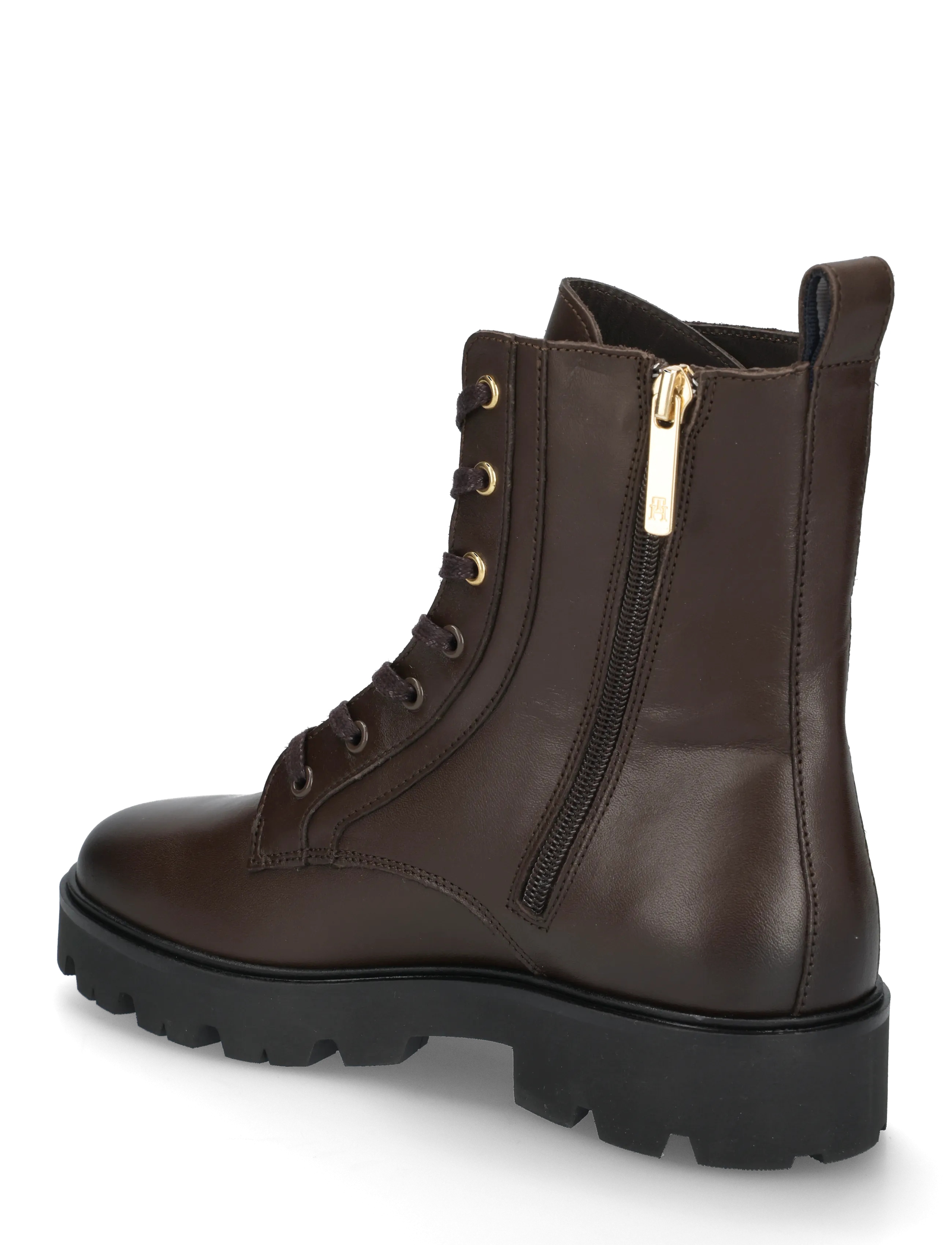 Tommy Hilfiger - TH STUD LEATHER LACE-UP BOOT - snørestøvler - cocoa - 1