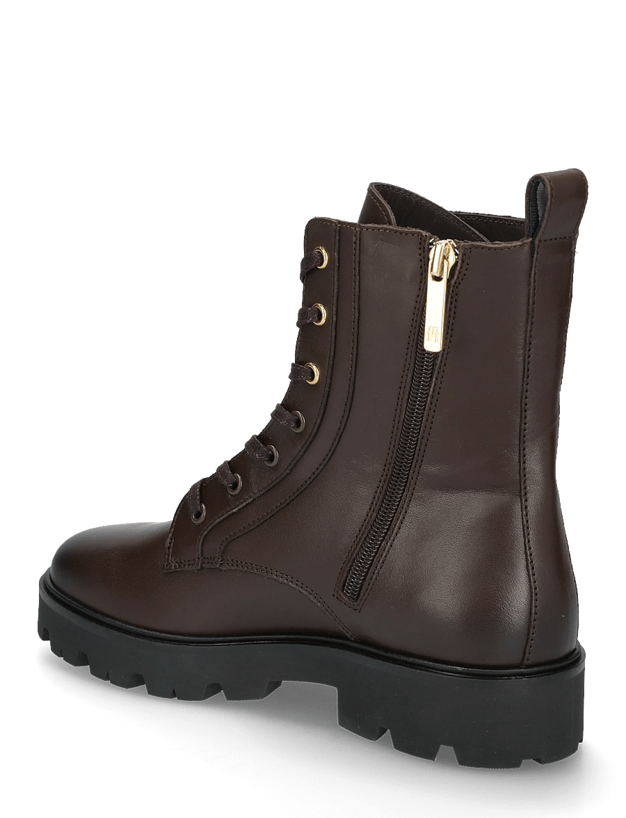 Tommy Hilfiger - TH STUD LEATHER LACE-UP BOOT - snørestøvler - cocoa - 1