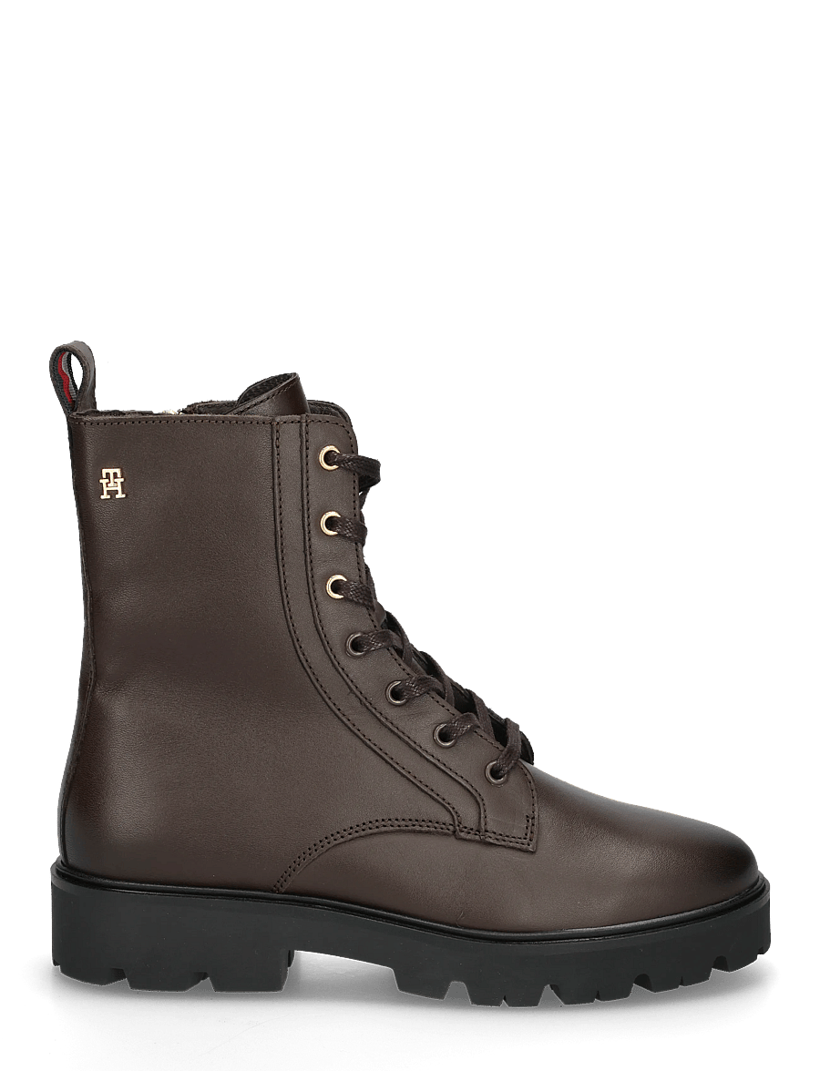 Tommy Hilfiger - TH STUD LEATHER LACE-UP BOOT - snørestøvler - cocoa - 2