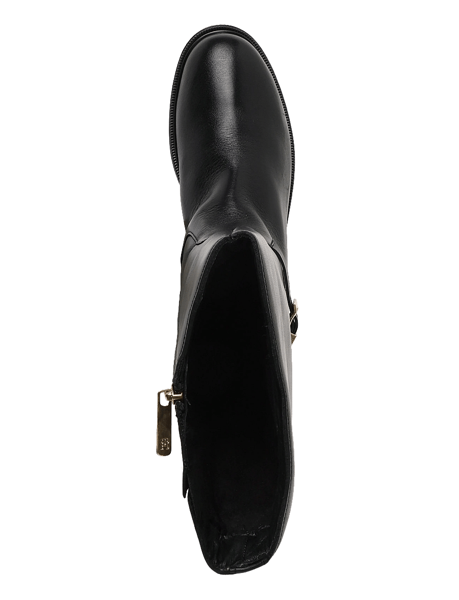 Tommy Hilfiger - TH BUCKLE LEATHER KNEE BOOT - kniehohe stiefel - black - 3