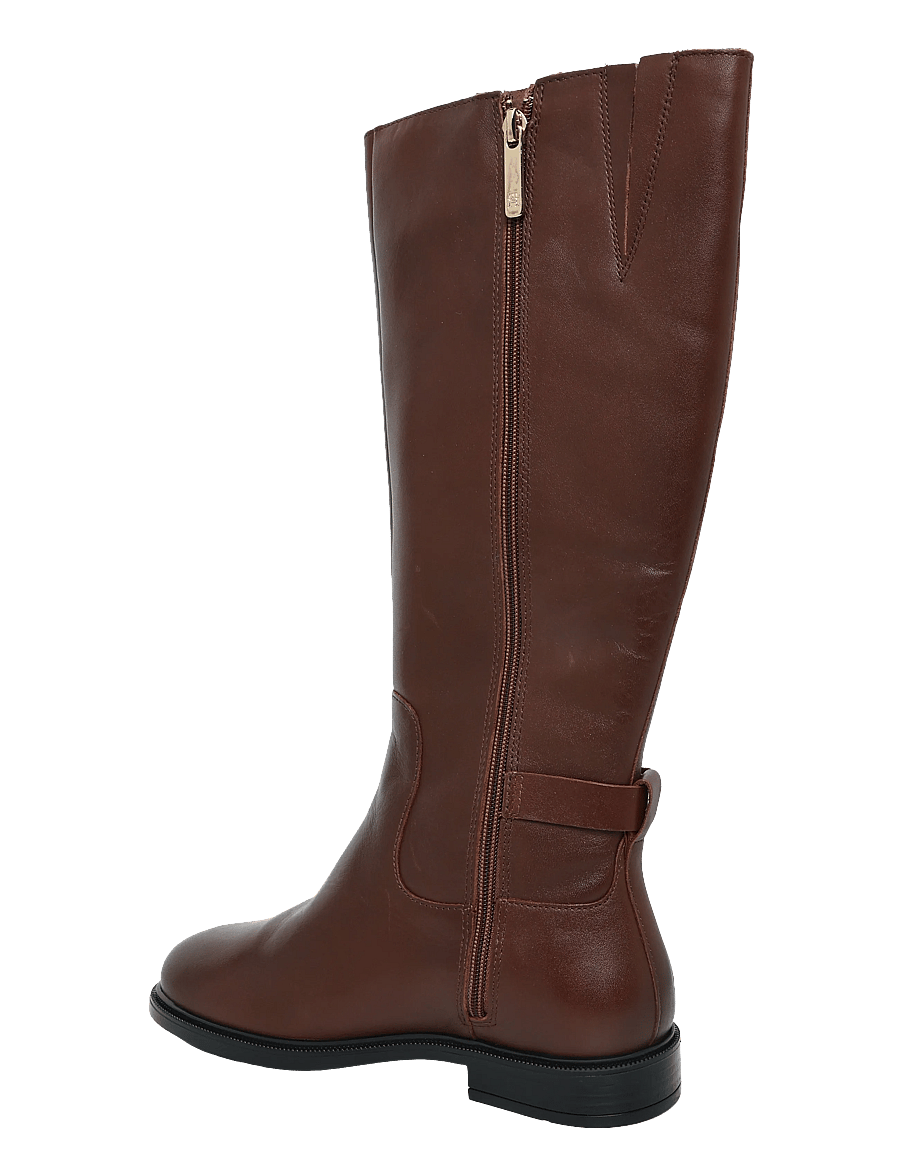 Tommy Hilfiger - TH BUCKLE LEATHER KNEE BOOT - kniehohe stiefel - winter cognac - 1