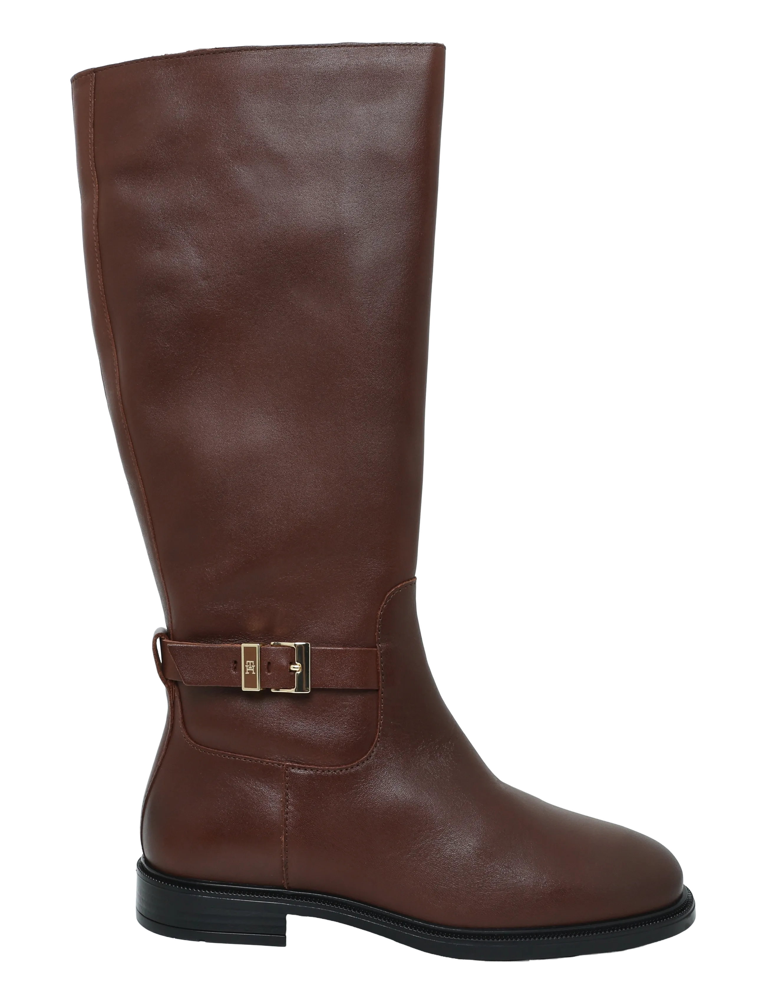 Tommy Hilfiger - TH BUCKLE LEATHER KNEE BOOT - kniehohe stiefel - winter cognac - 2
