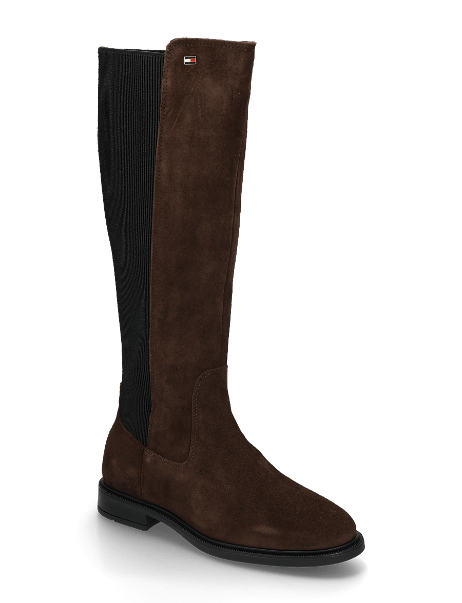 Tommy Hilfiger - ENAMEL FLAG SUEDE HIGH CHELSEA - chelsea boots - fondant brown - 0