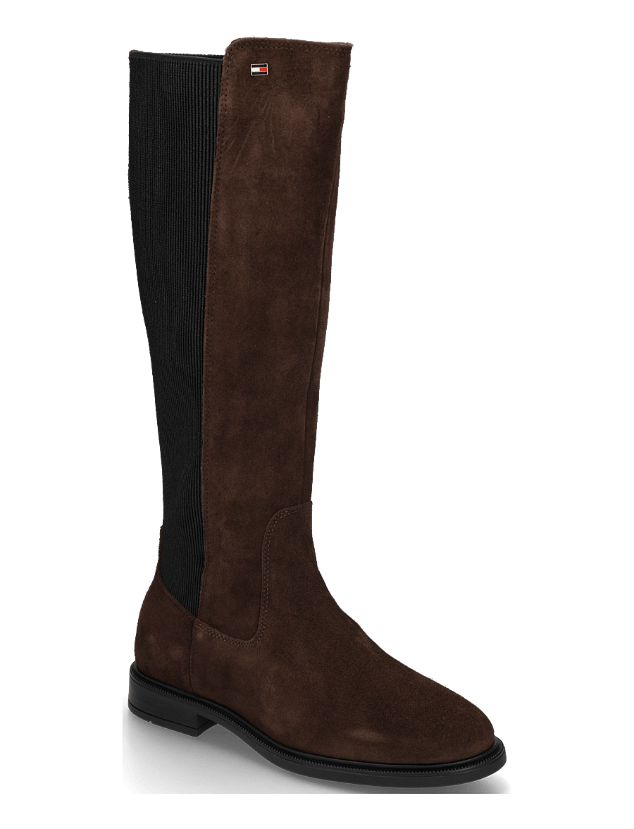 Tommy Hilfiger - ENAMEL FLAG SUEDE HIGH CHELSEA - chelsea boots - fondant brown - 0