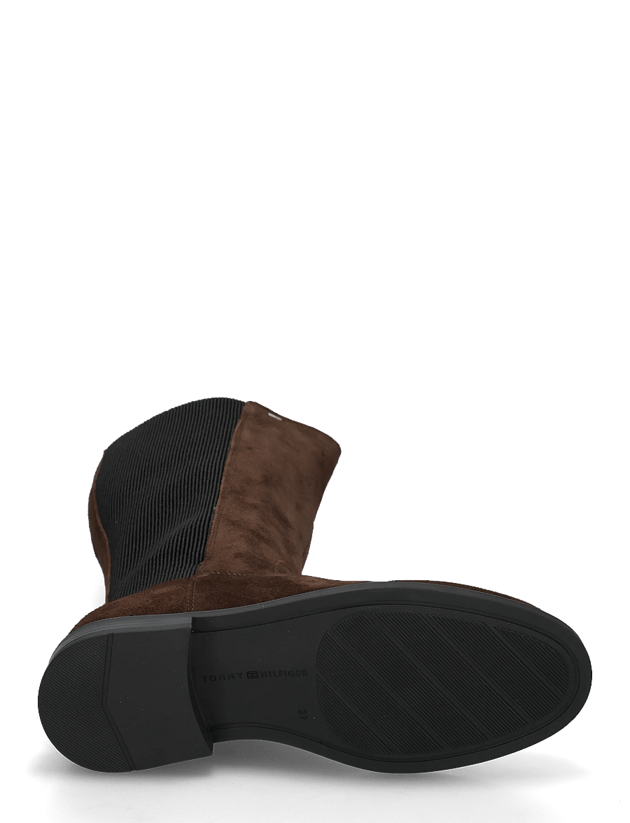 Tommy Hilfiger - ENAMEL FLAG SUEDE HIGH CHELSEA - chelsea boots - fondant brown - 4