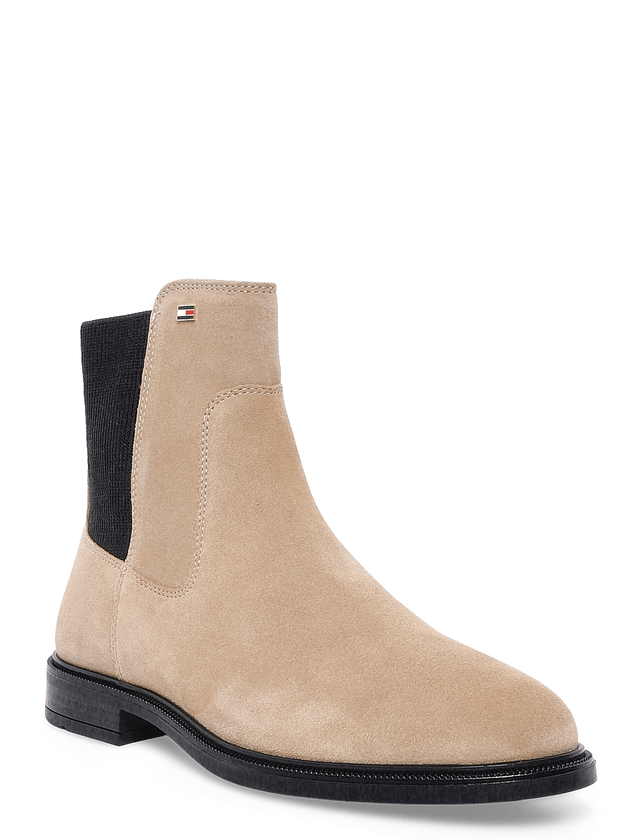 Tommy Hilfiger - ENAMEL FLAG SUEDE ANKLE CHELSEA - chelsea boots - safari canvas - 0