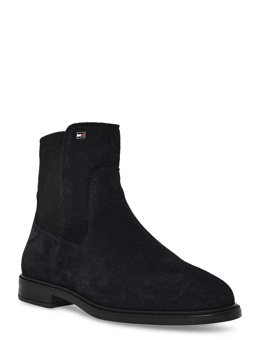 Tommy Hilfiger - ENAMEL FLAG SUEDE ANKLE CHELSEA - chelsea boots - space blue - 0
