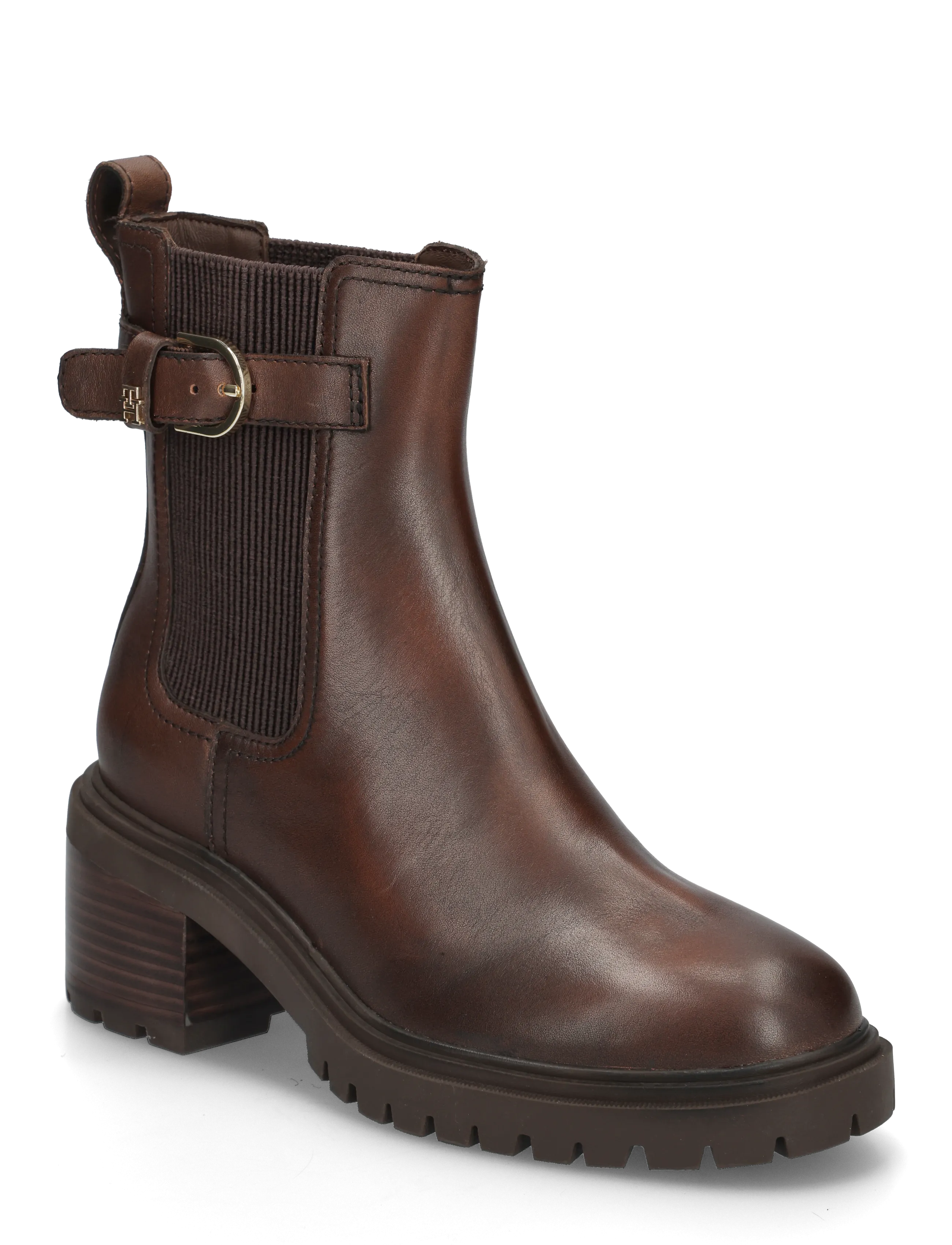 Tommy Hilfiger BLOCK HEEL BUCKLED CHELSEA BOOT - Tommy Hilfiger - BRUSHED BROWN / brown