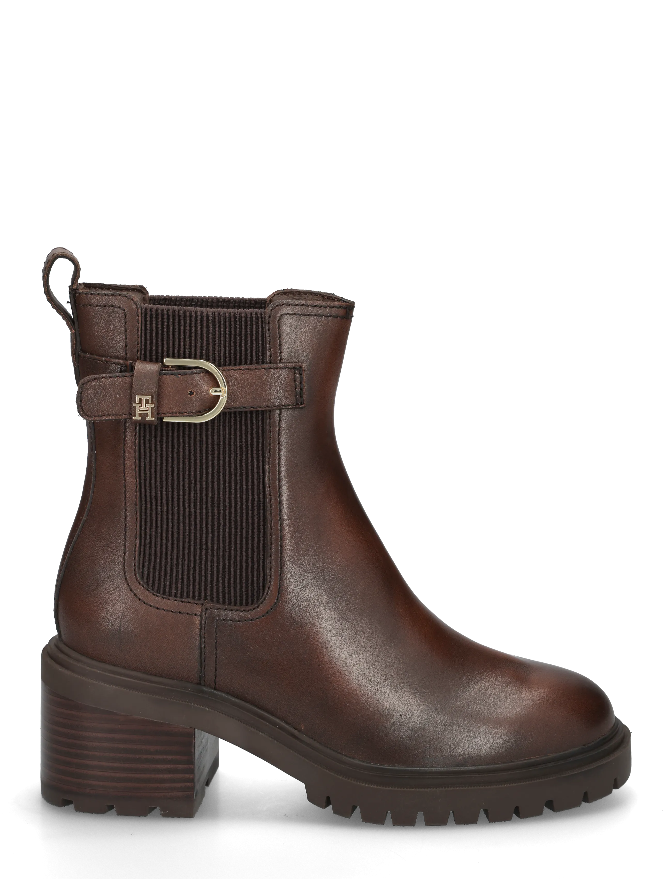Tommy Hilfiger - BLOCK HEEL BUCKLED CHELSEA BOOT - stövletter - brushed brown - 2