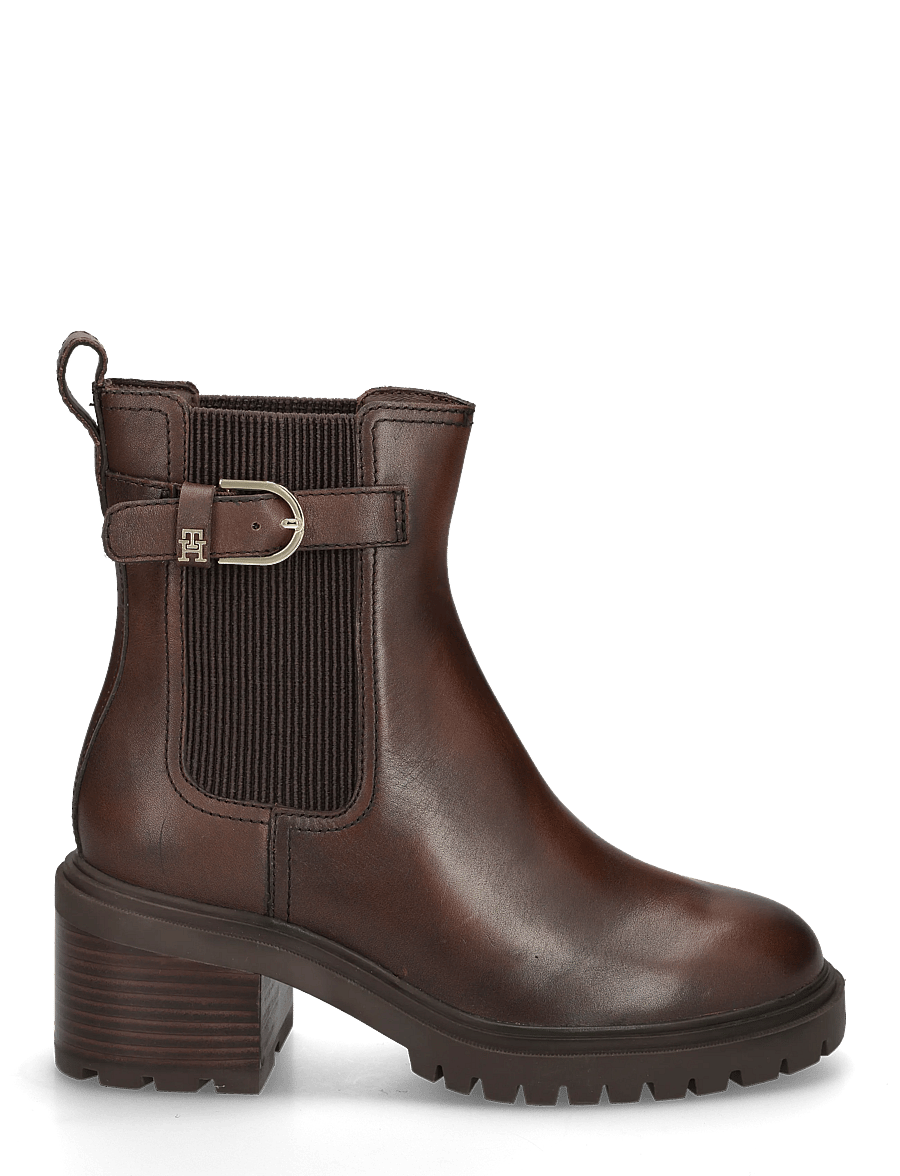 Tommy Hilfiger - BLOCK HEEL BUCKLED CHELSEA BOOT - stövletter - brushed brown - 2