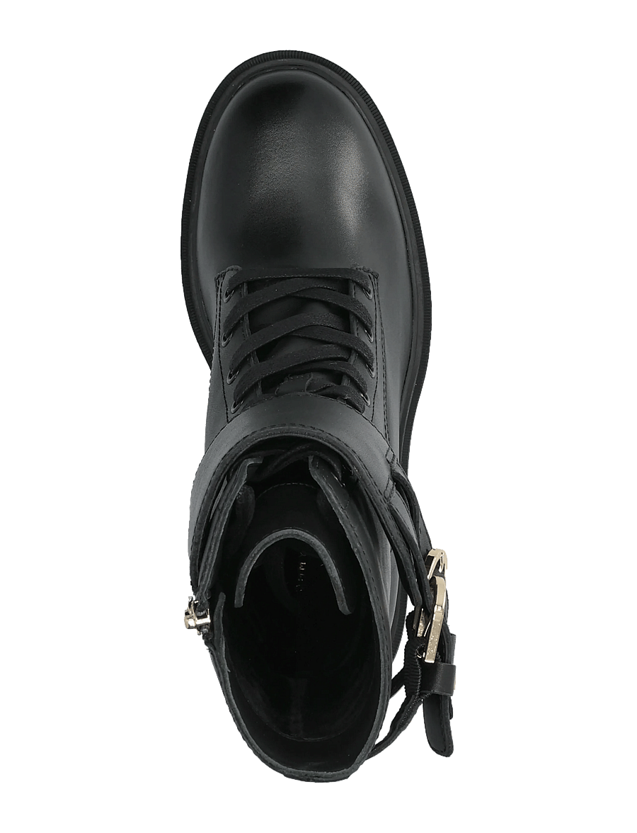 Tommy Hilfiger - BLOCK HEEL BUCKLED LACE-UP BOOT - stövletter - black - 3