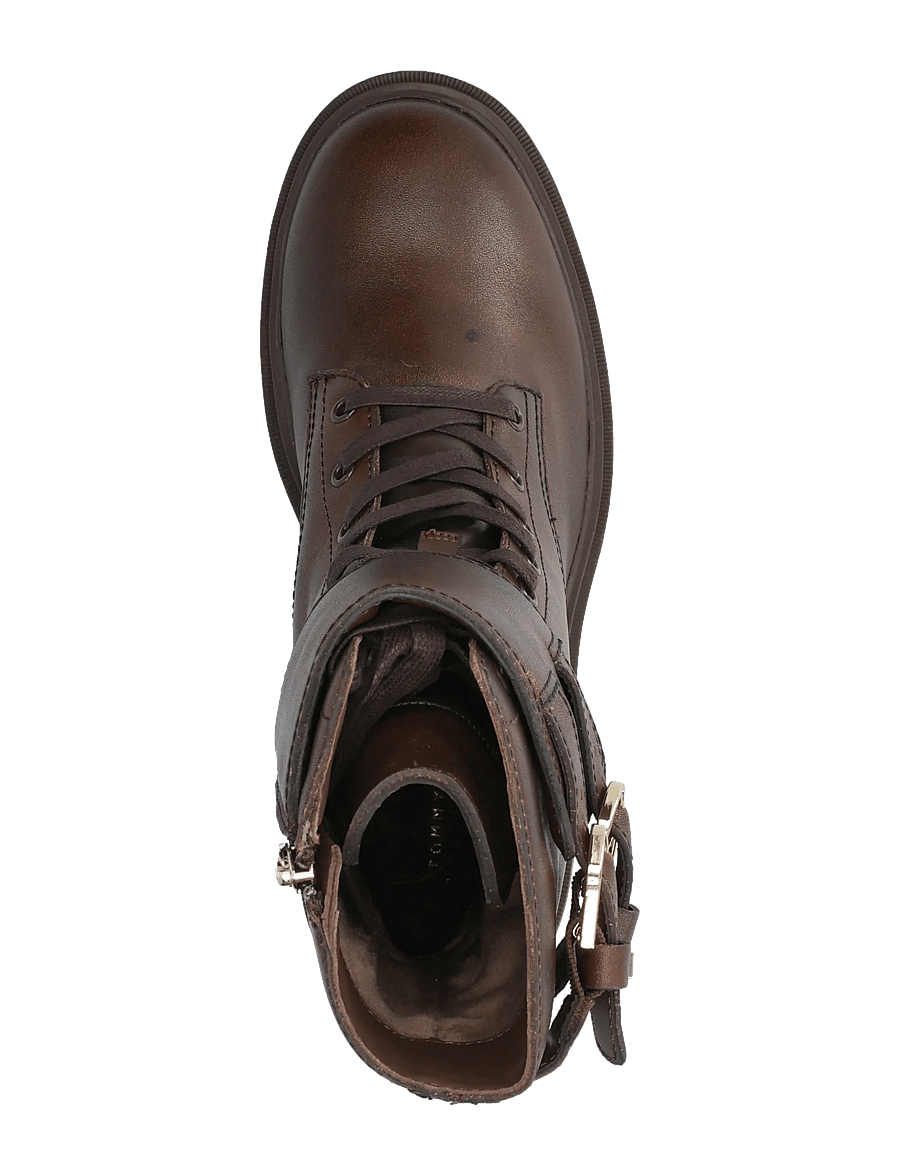Tommy Hilfiger - BLOCK HEEL BUCKLED LACE-UP BOOT - stövletter - brushed brown - 3