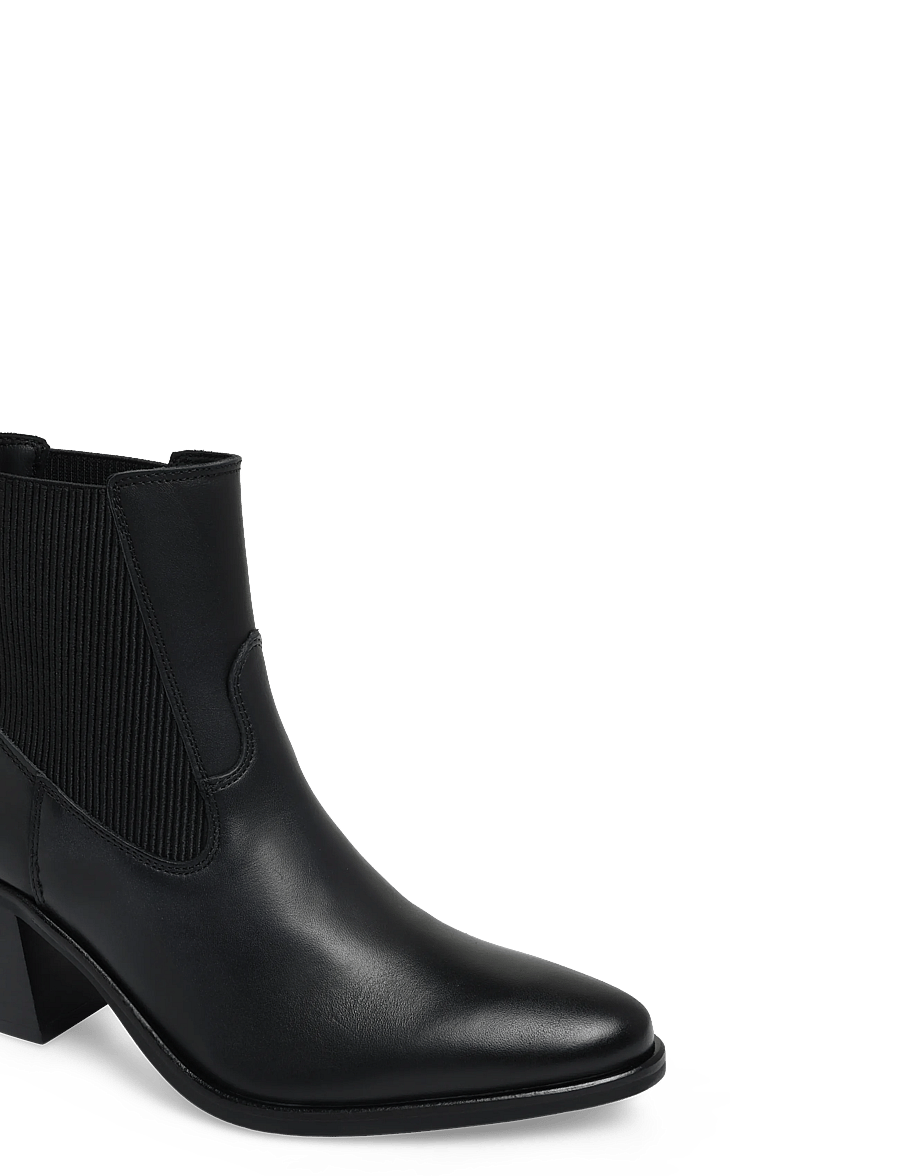 Tommy Hilfiger - LEATHER WESTERN CHELSEA BOOT - heeled ankle boots - black - 0