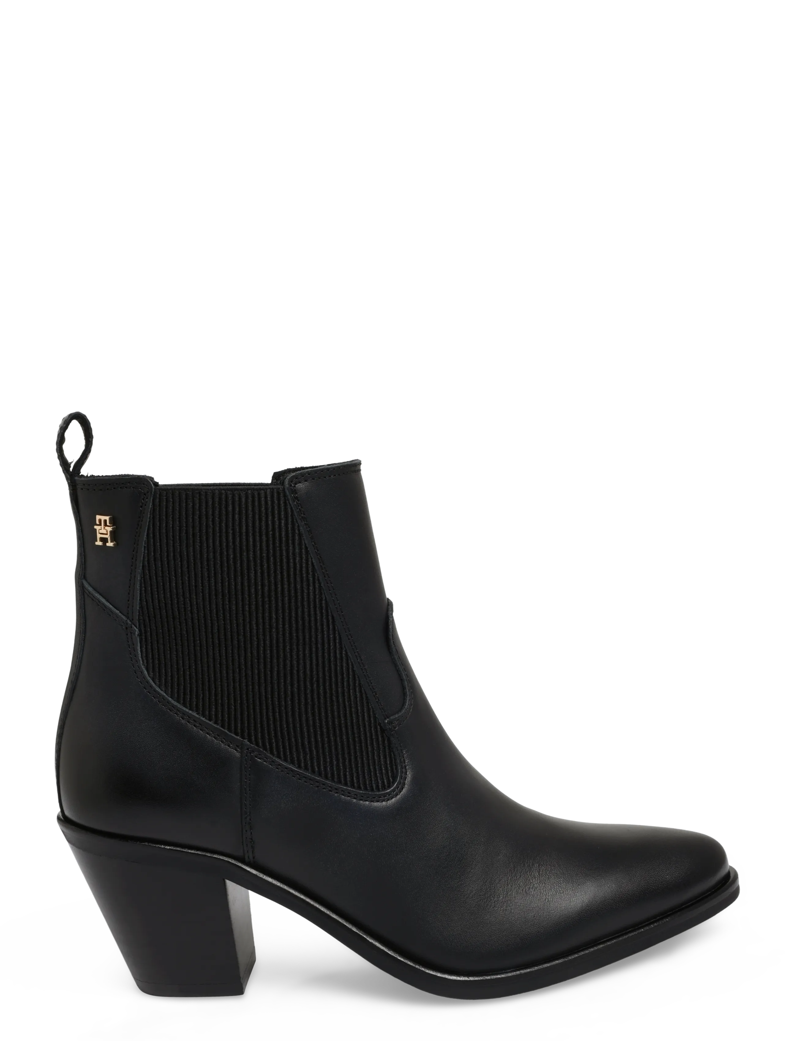 Tommy Hilfiger - LEATHER WESTERN CHELSEA BOOT - stiefeletten mit absatz - black - 2