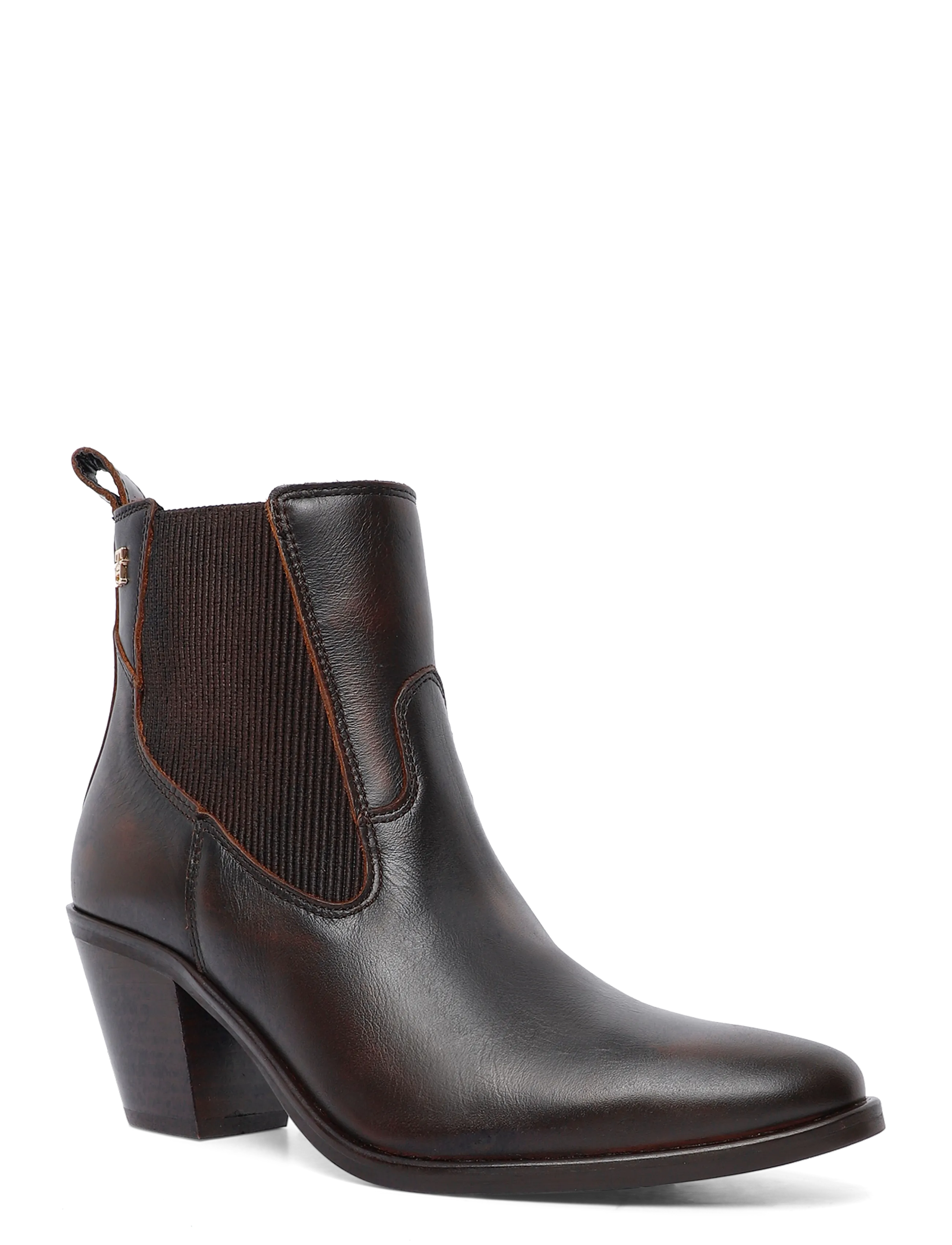 Tommy Hilfiger LEATHER WESTERN CHELSEA BOOT - Transitional Layering - BRUSHED BROWN / brown