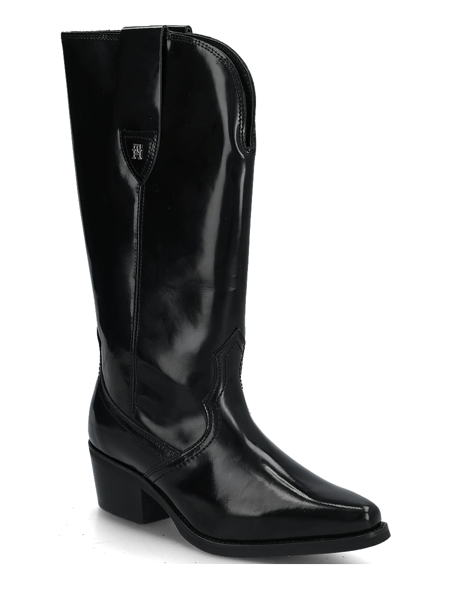 Tommy Hilfiger - ABRASIVATO MID CALF WESTERN BOOT - kauboisaapad - black - 0