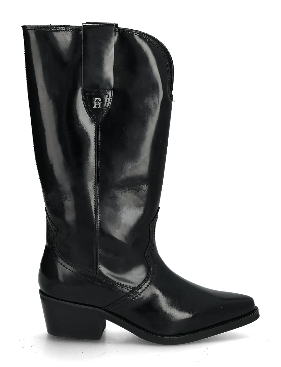 Tommy Hilfiger - ABRASIVATO MID CALF WESTERN BOOT - cowboy-boots - black - 2