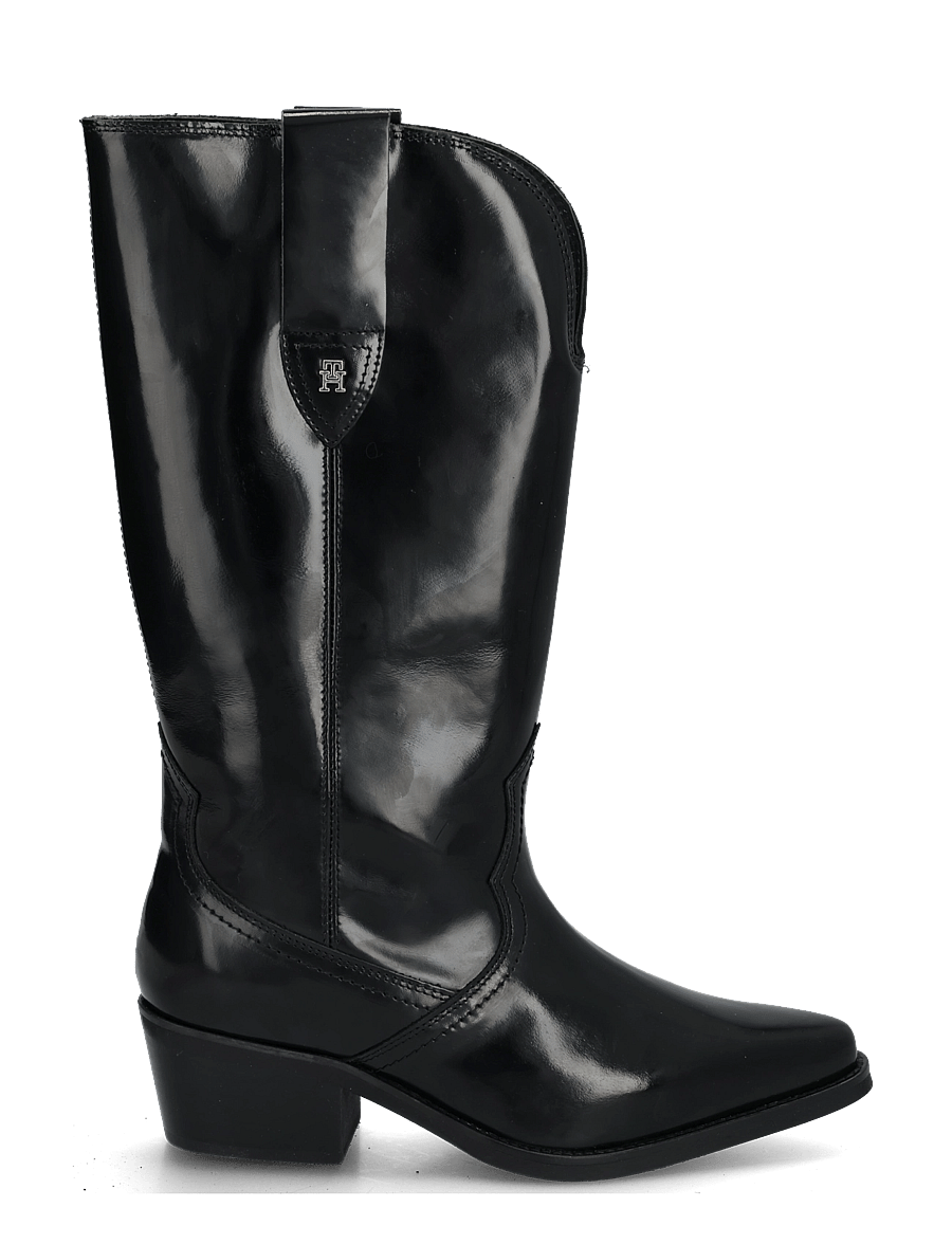 Tommy Hilfiger - ABRASIVATO MID CALF WESTERN BOOT - kauboisaapad - black - 2