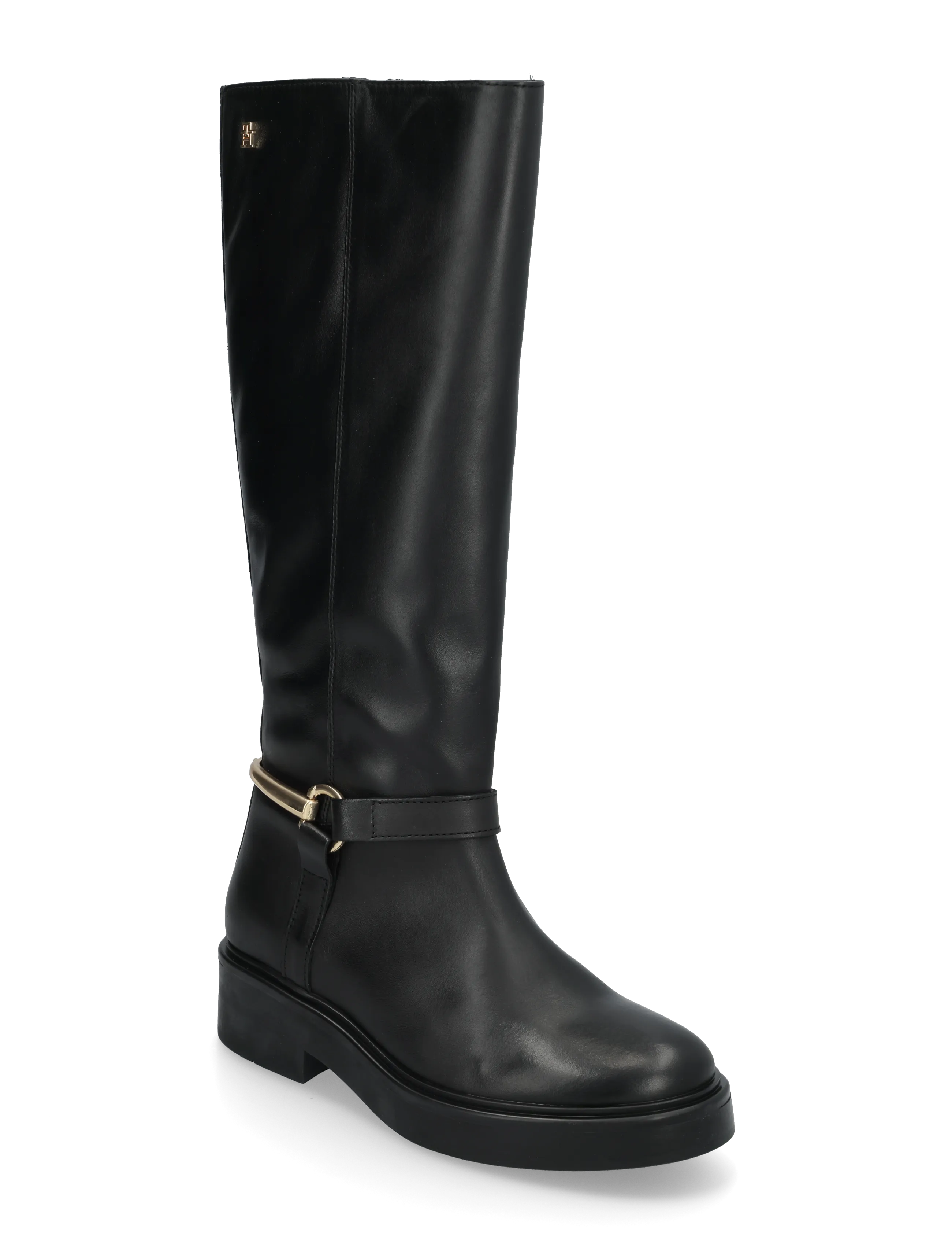 Tommy Hilfiger TH STUD LEATHER KNEE RIDING BOOT - Pika säärega saapad - BLACK / black